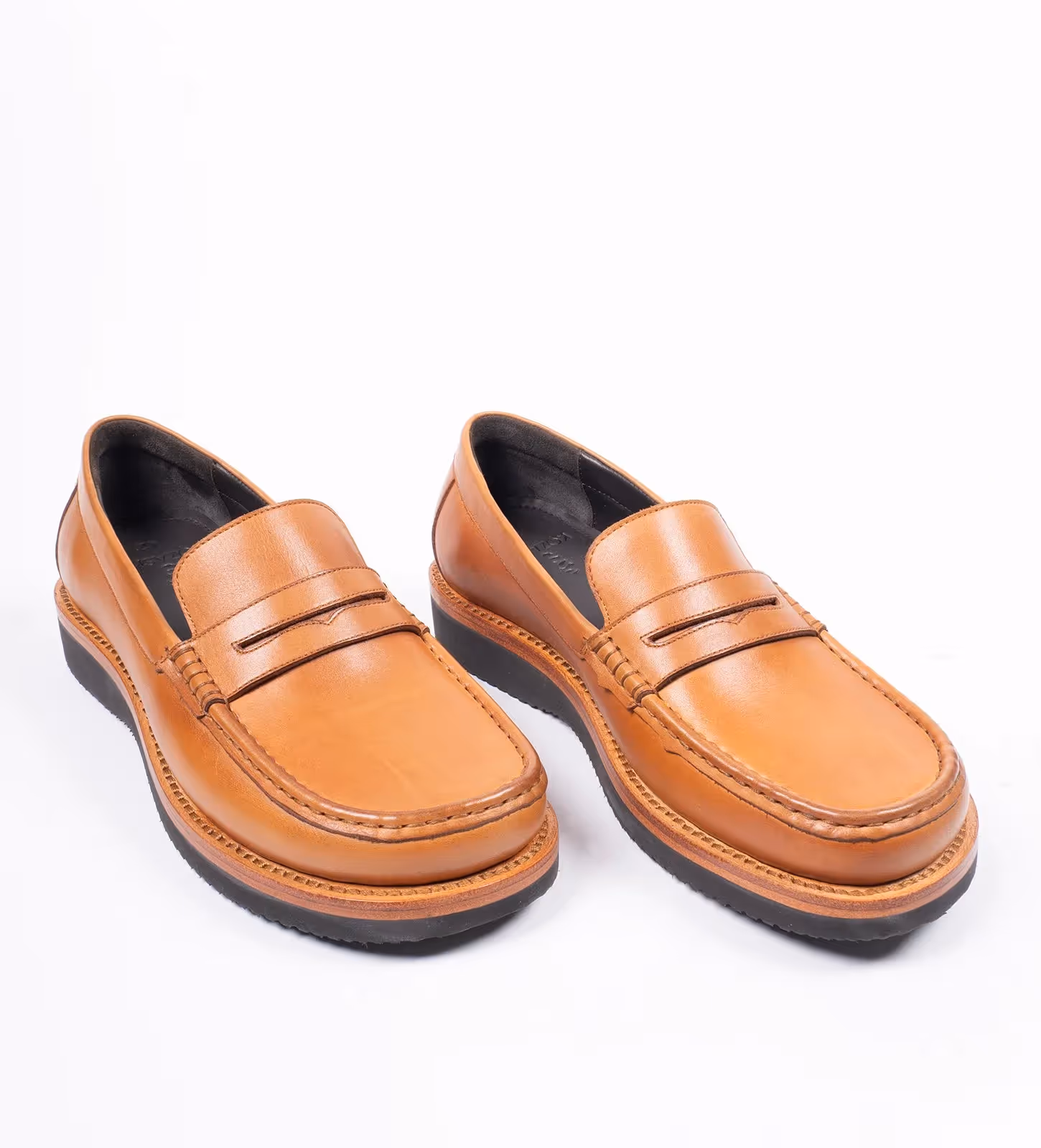 Hand-Welted Tan Full Grain Leather Barefoot Slip-Ons image 1