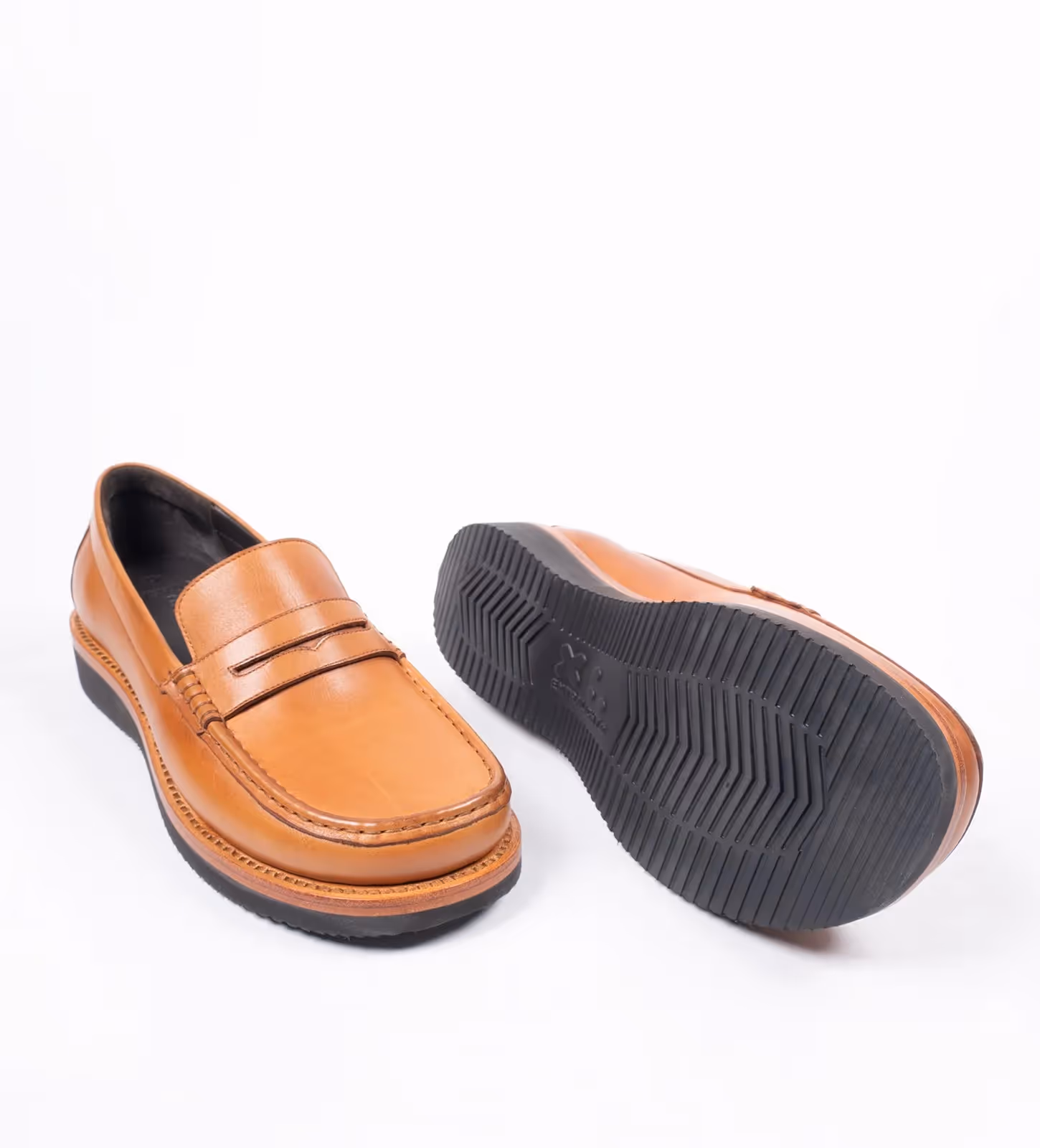 Hand-Welted Tan Full Grain Leather Barefoot Slip-Ons image 3