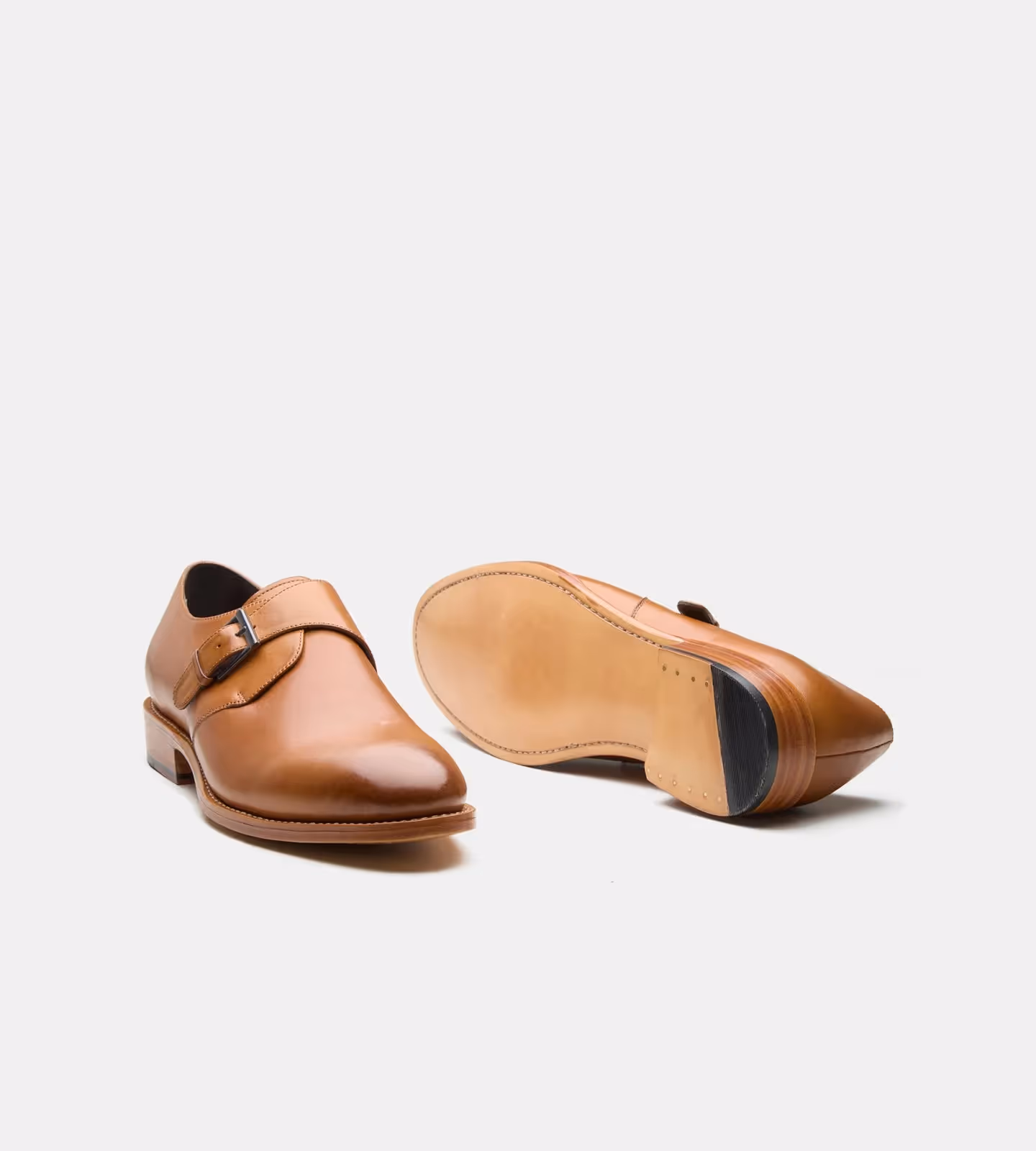 Hand Welted Tan Leather Single Monks image 2