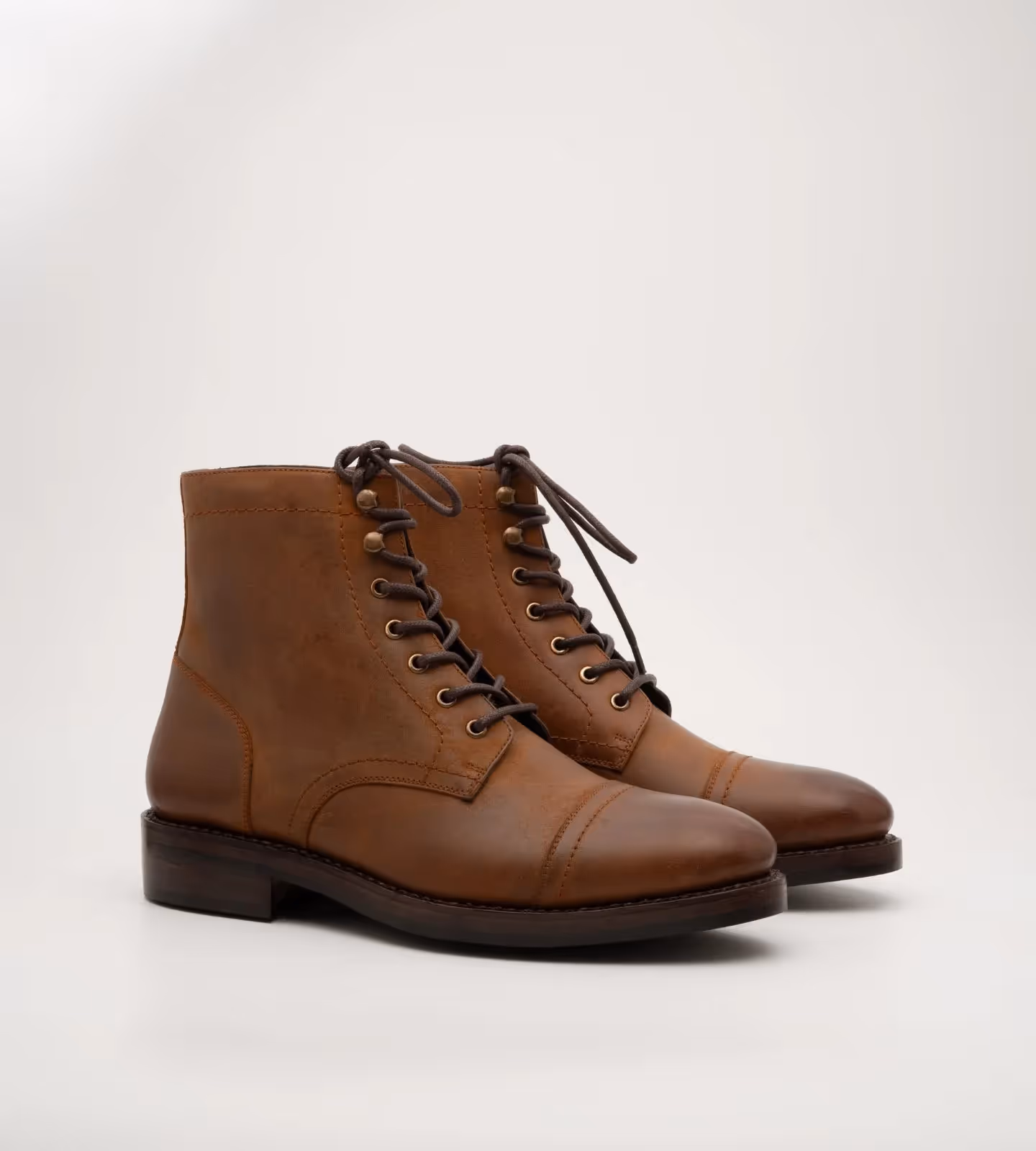Hand Welted Tan Nubuck Captoe Boot  image 5