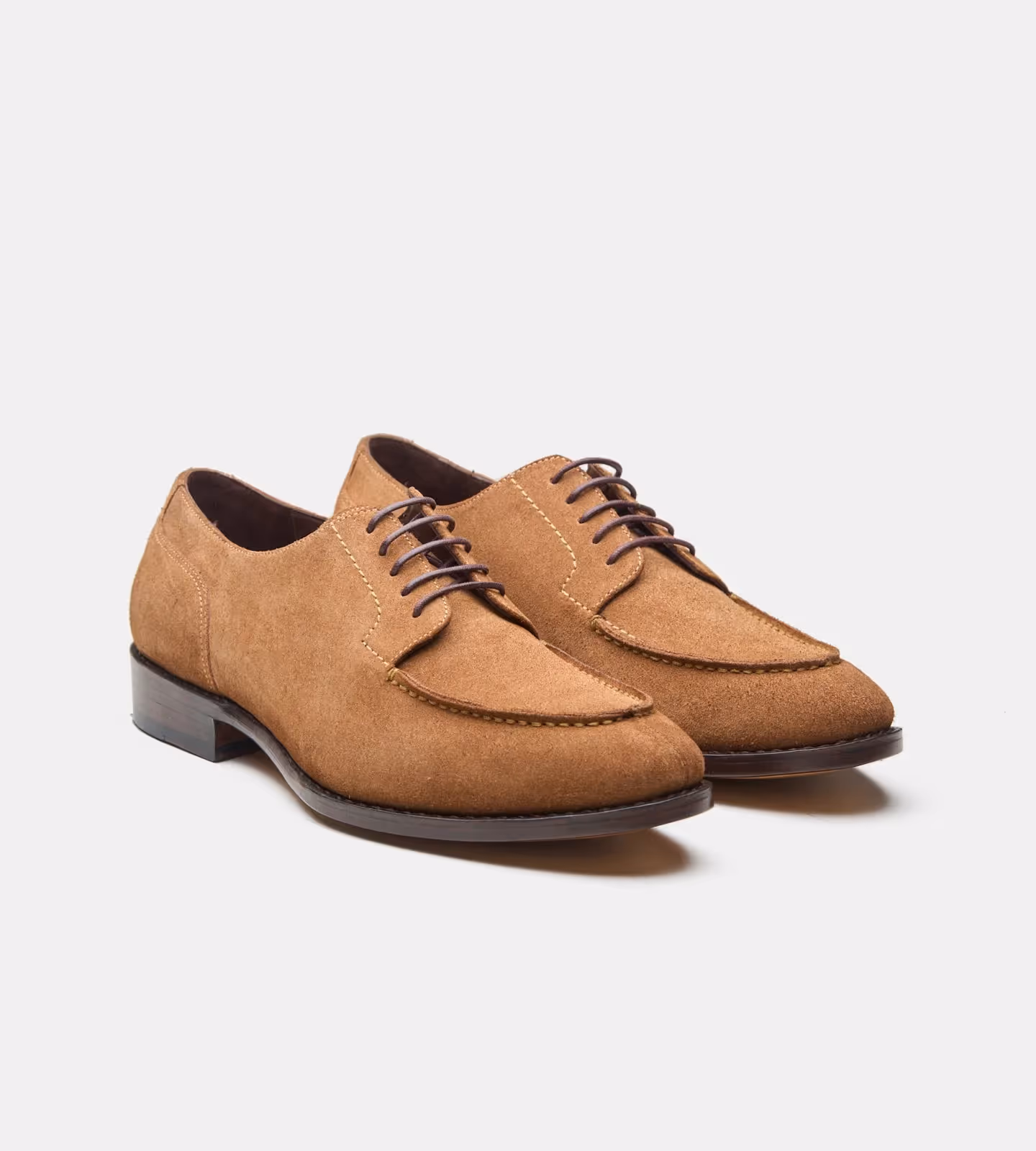 Hand Welted Tan Suede Split Toe Derby image 1