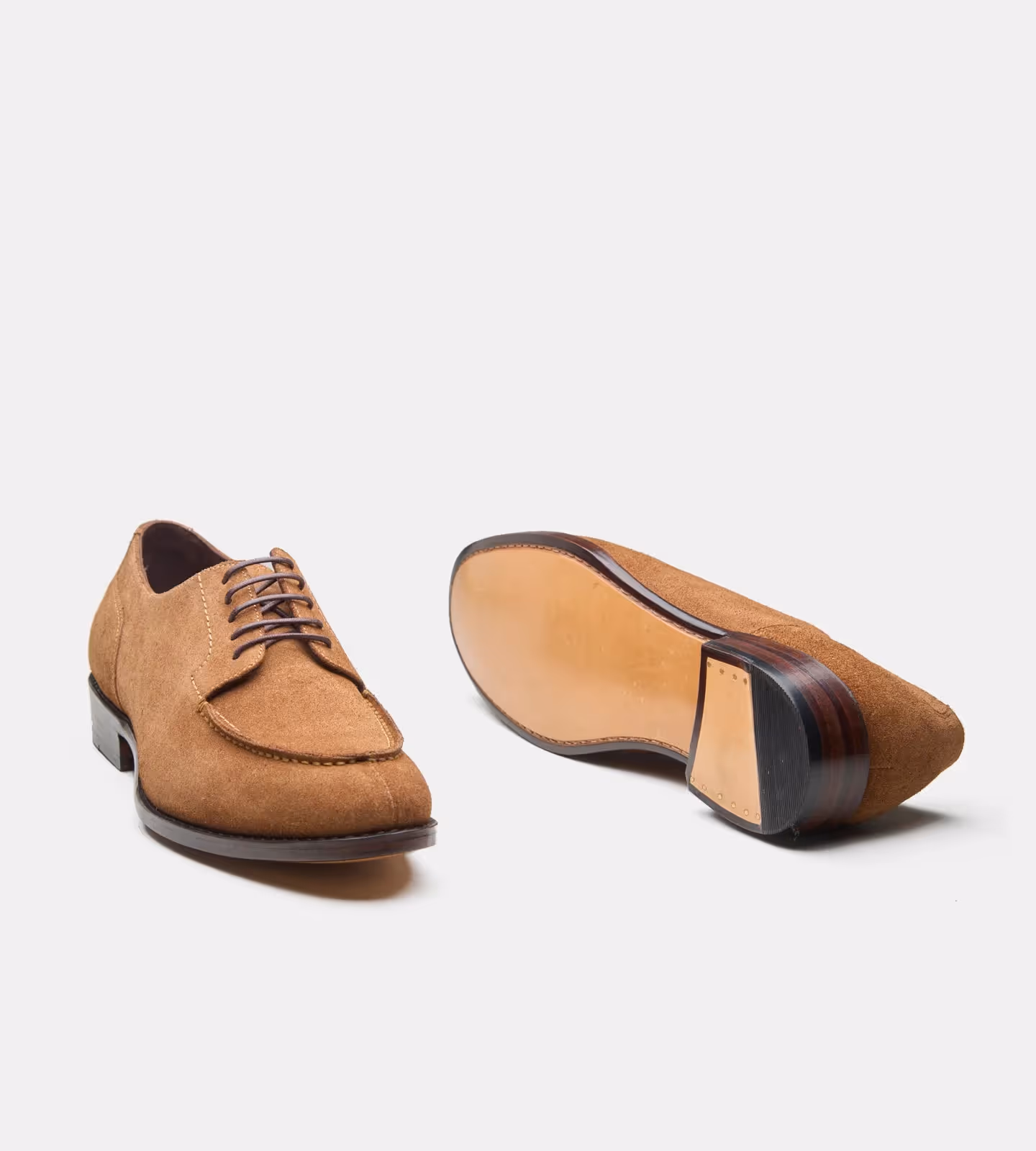 Hand Welted Tan Suede Split Toe Derby  image 2
