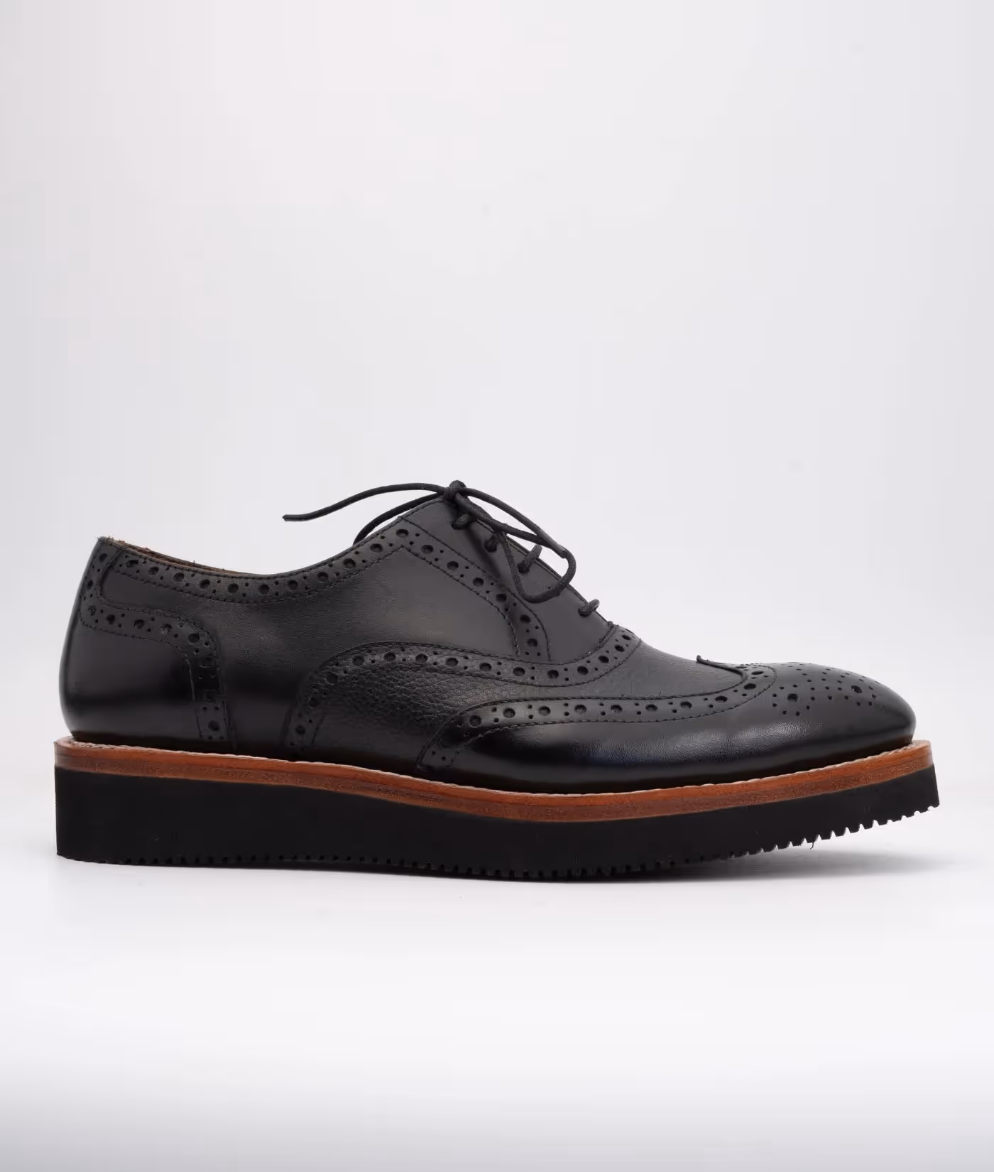 Hand Welted Vibram Comfort Black Wingtip Oxfords image 3
