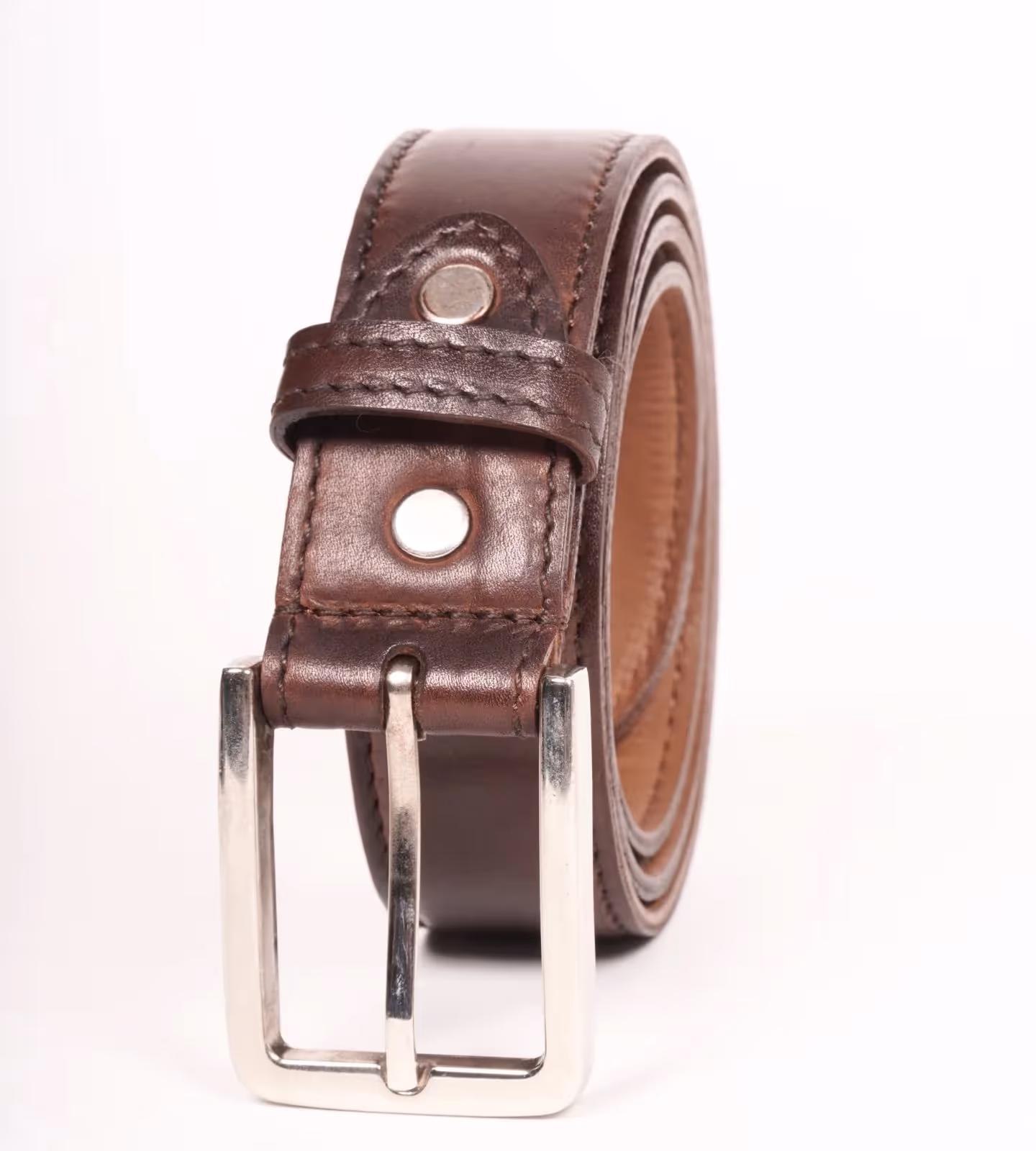 Handmade Full Grain Brown Leather Belt image 2