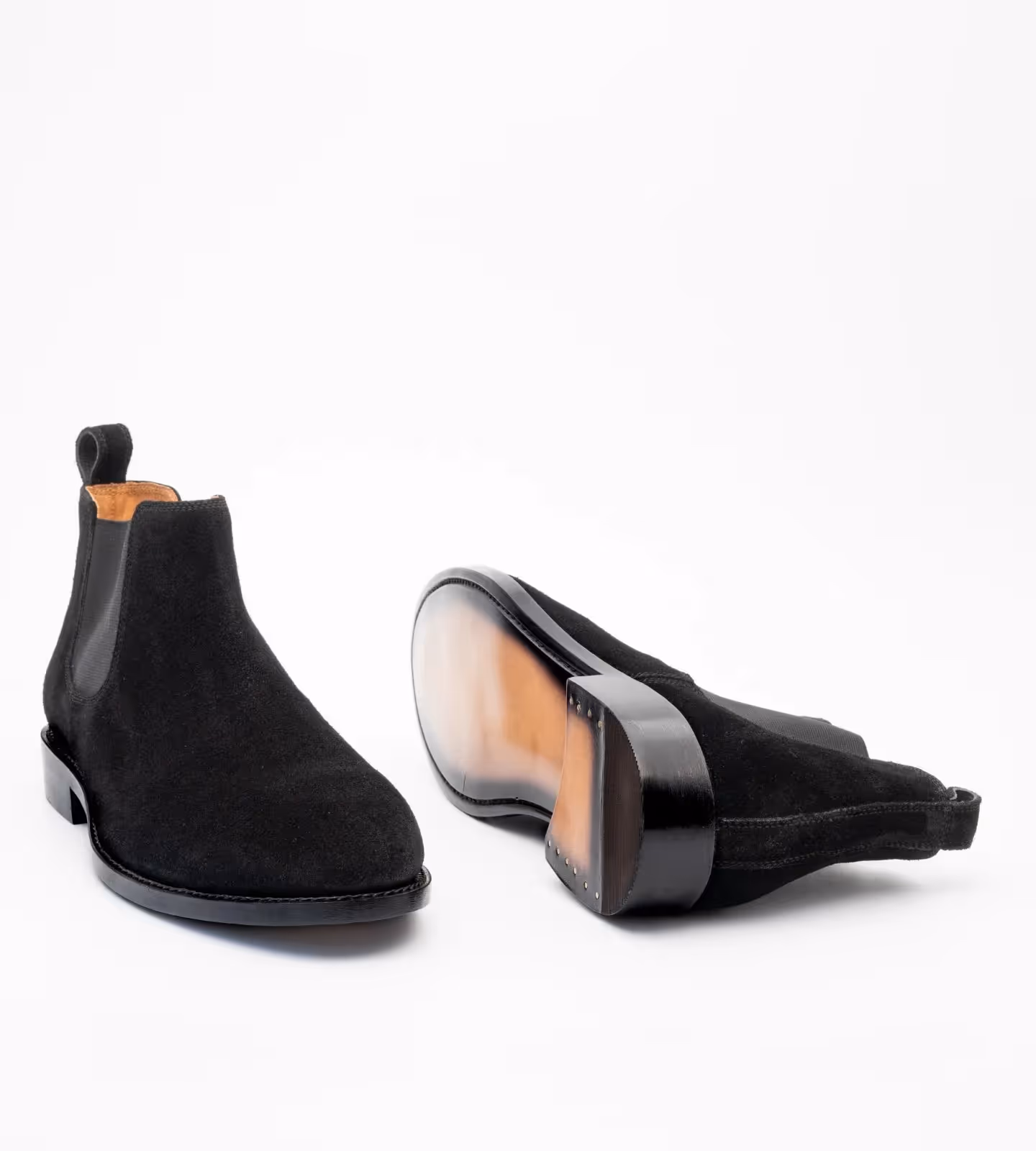 Handwelted Black Suede Chelsea Boot image 5