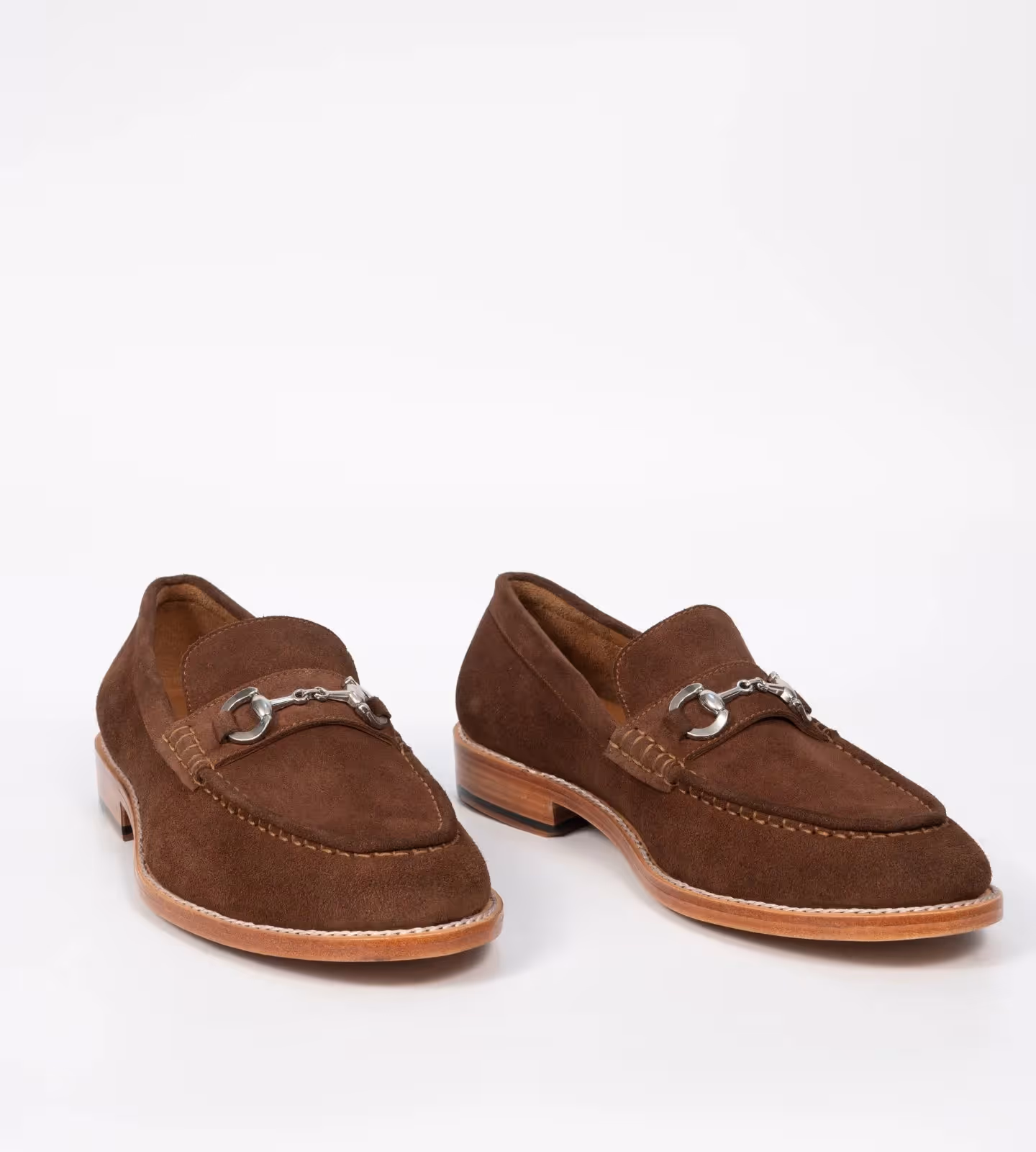 Handwelted Horsebit Suede Slip Ons image 1