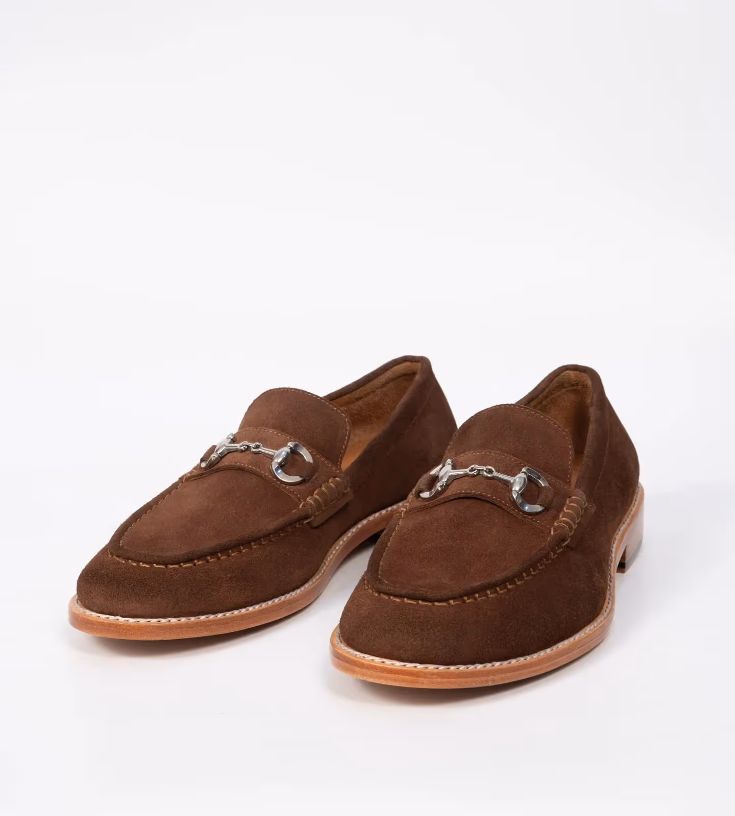 Handwelted Horsebit Suede Slip Ons image 4