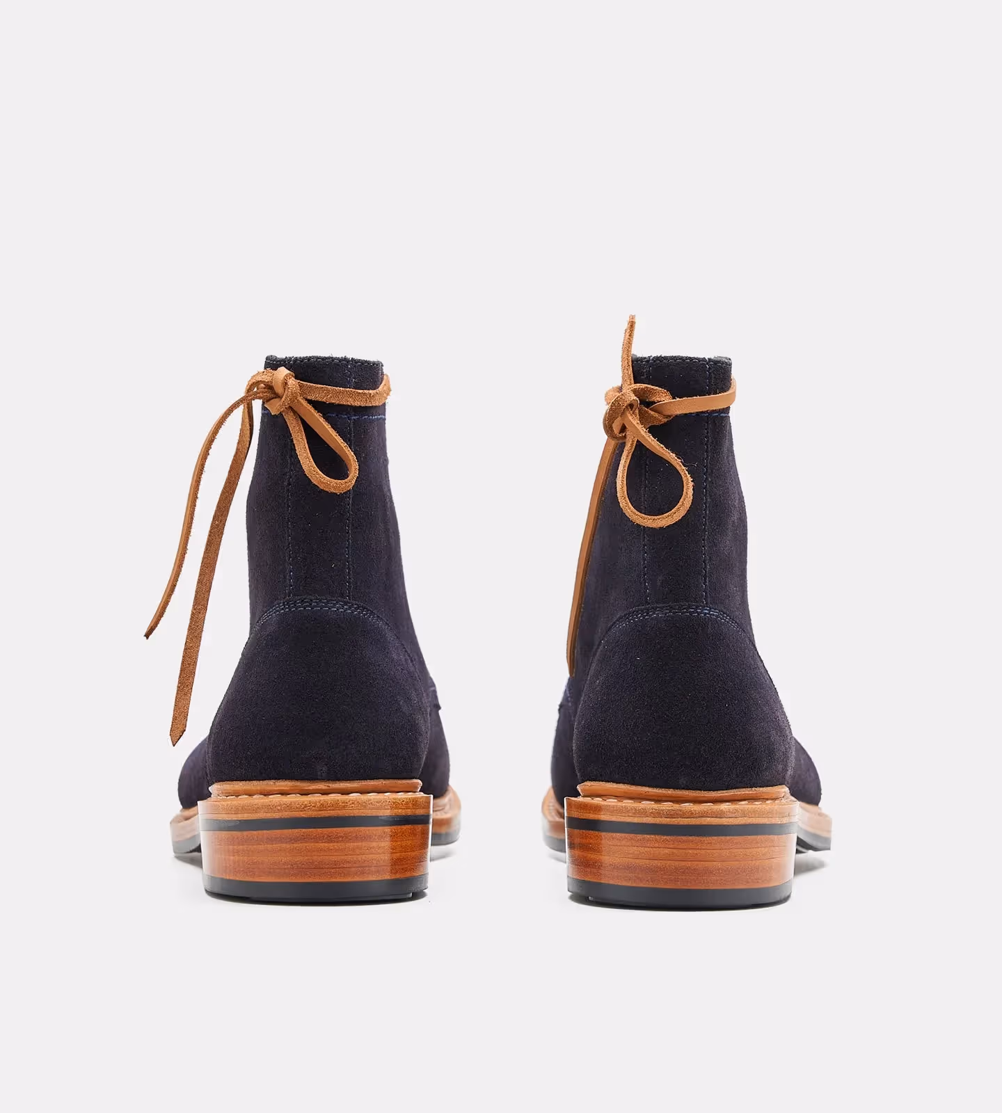 Handwelted Navy Suede Split Toe Derby Boot image 5