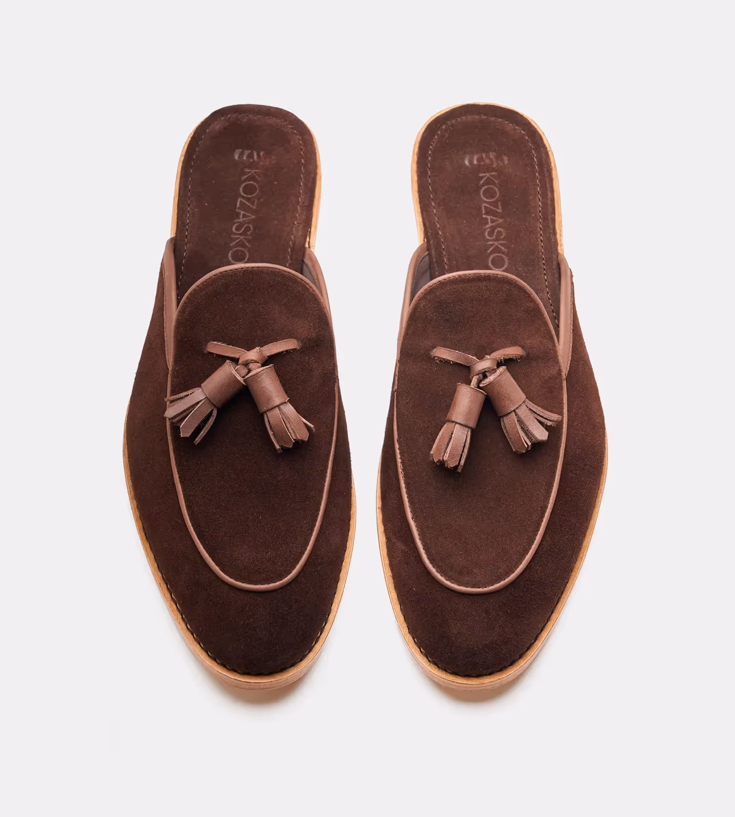 Handwelted Suede Tassel Mules image 2