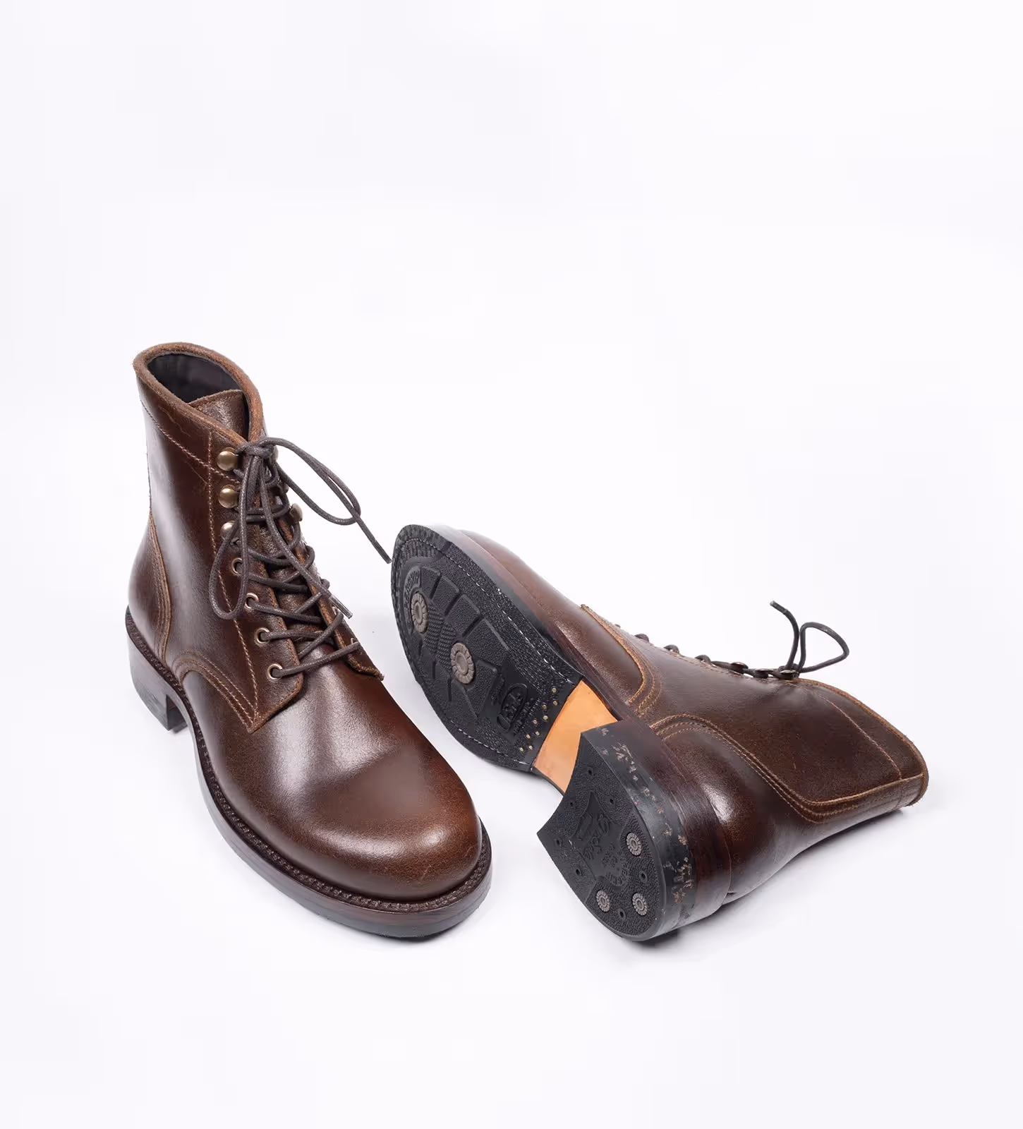 Horween Waxed Flesh Plain Toe Work Boot image 2