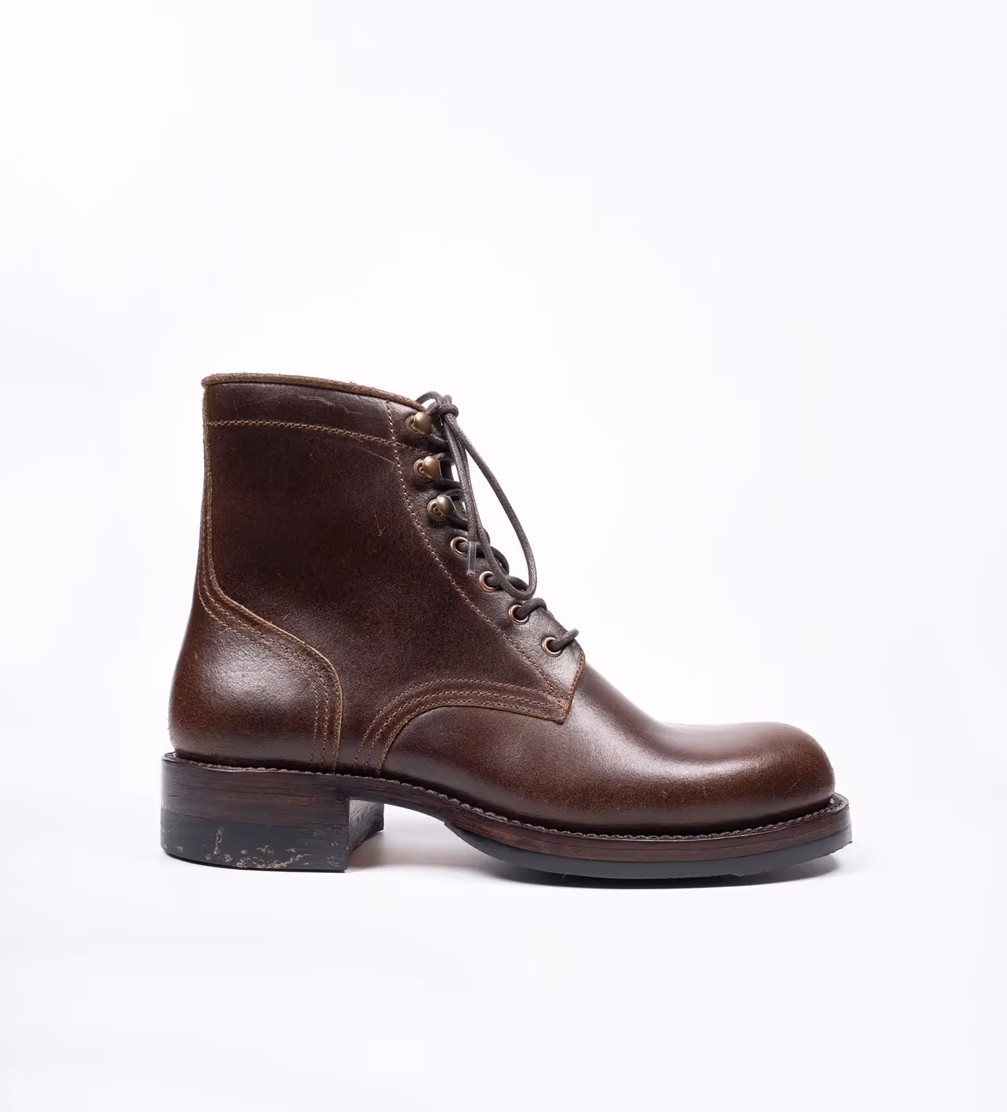 Horween Waxed Flesh Plain Toe Work Boot image 3