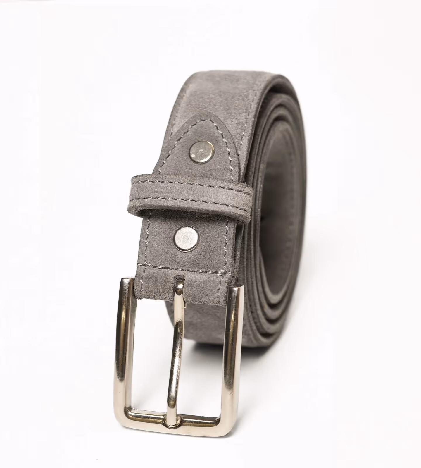 Italian Grey Suede Leather Belt image 2