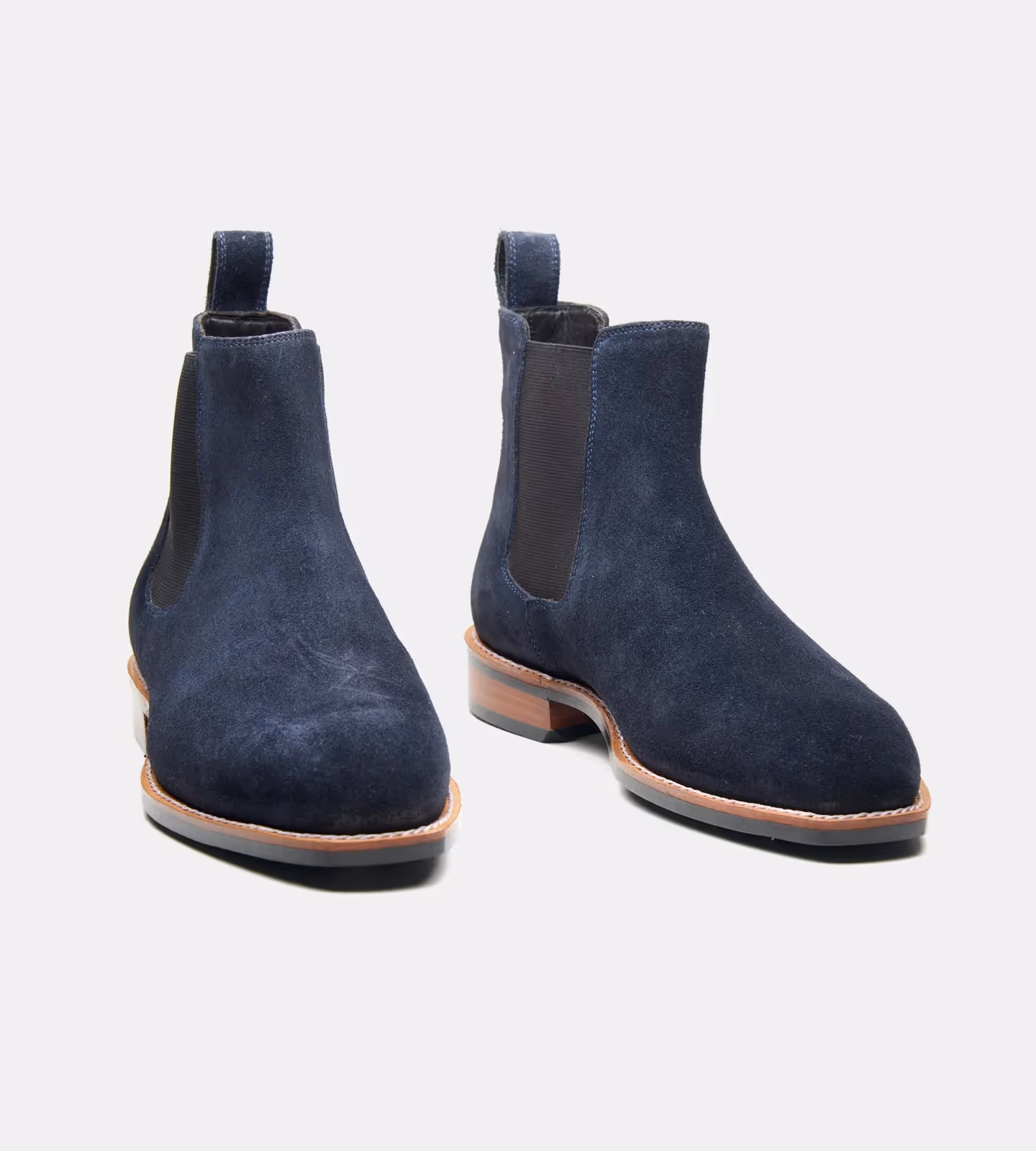 Navy Suede Chisel Toe Chelsea Boot image 1