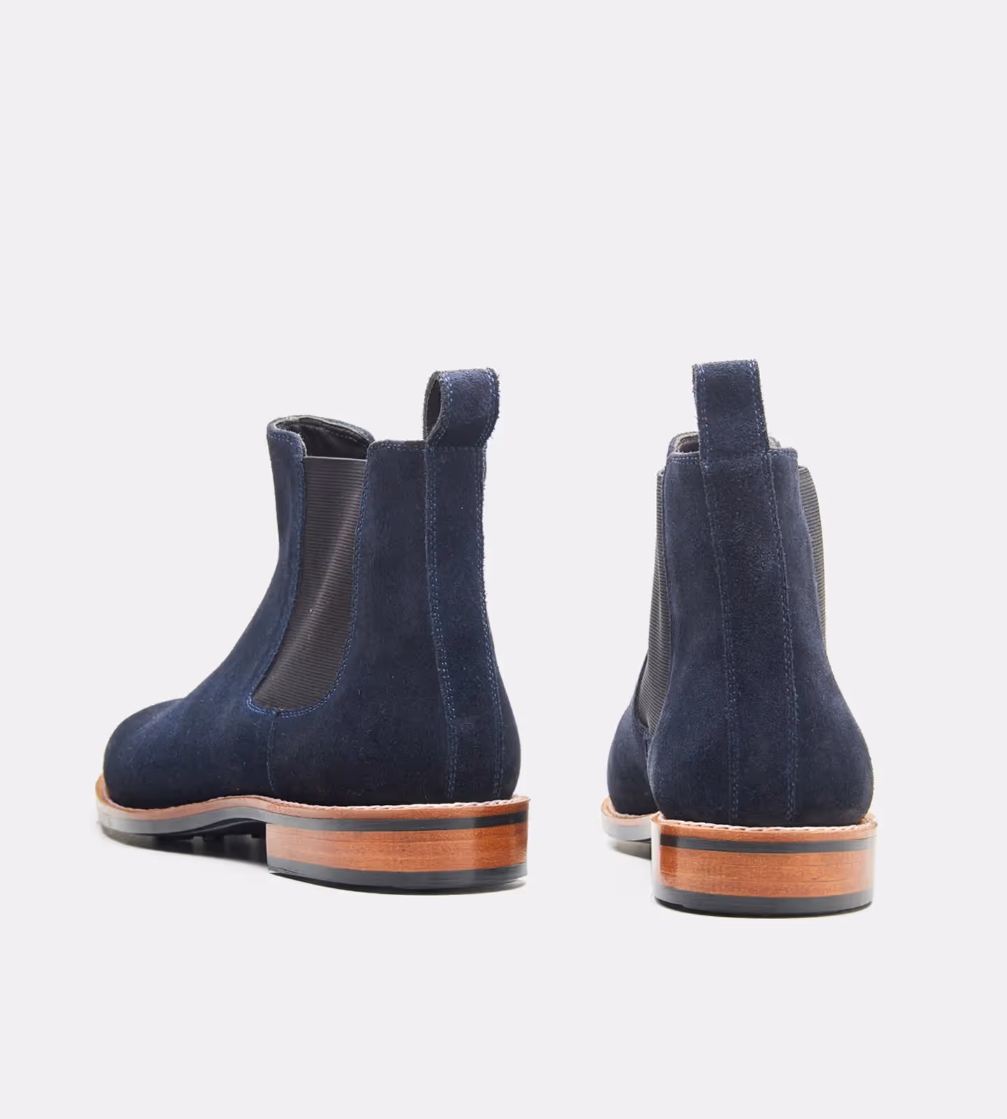 Navy Suede Chisel Toe Chelsea Boot image 3