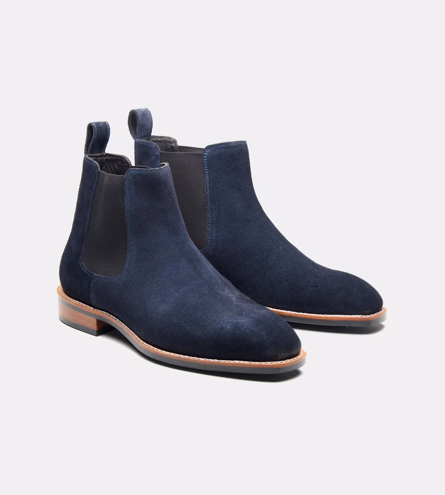 Navy Suede Chisel Toe Chelsea Boot image 4