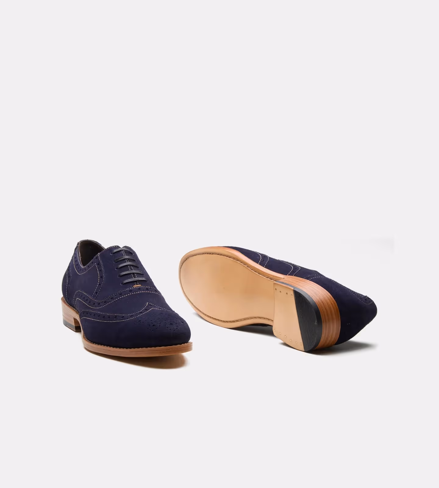 Navy Suede Wingtip Oxfords image 3