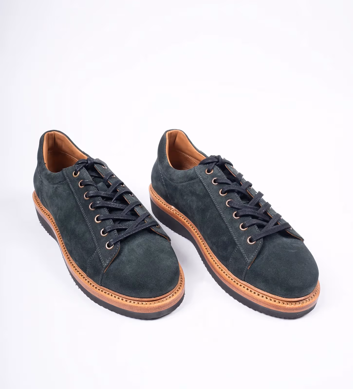 Ojas Handwelted Olive Suede Sneaker image 1