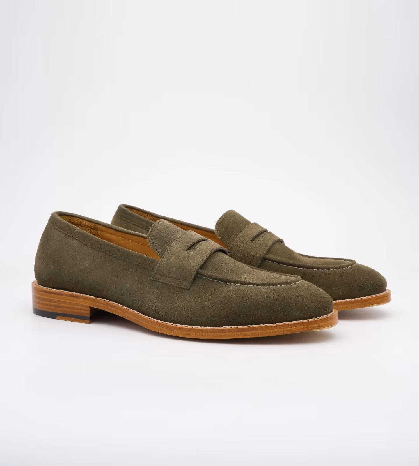 Olive Suede Penny Loafer image 2
