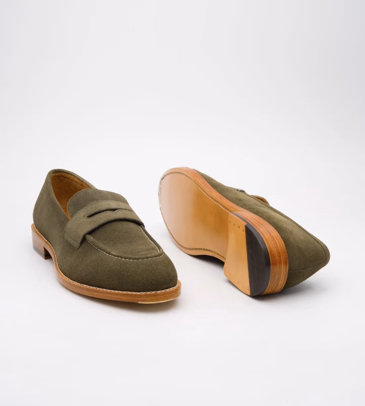 Olive Suede Penny Loafer image 4
