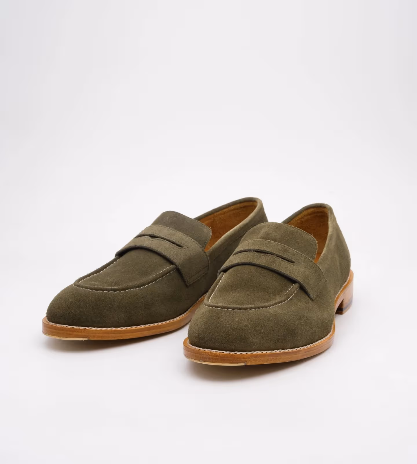 Olive Suede Penny Loafer image 6