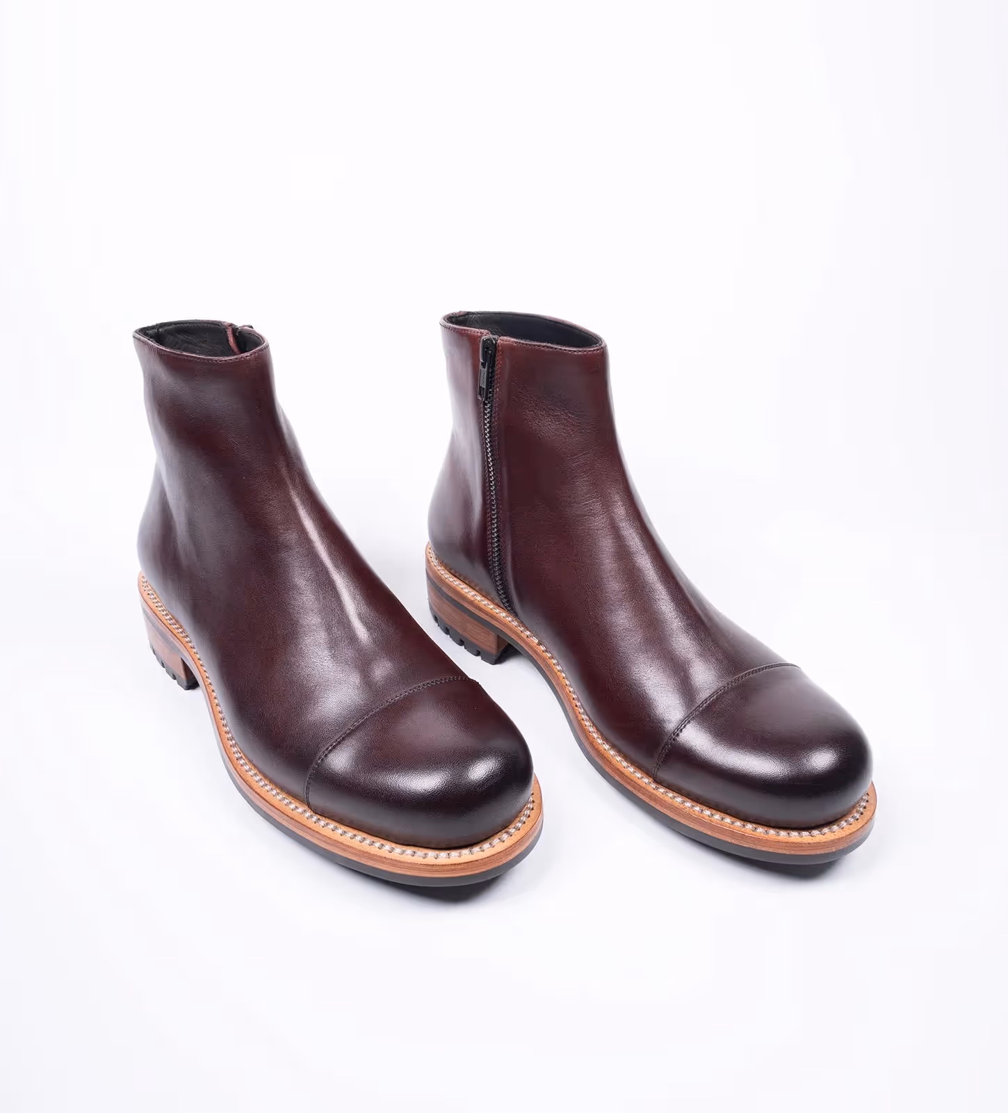 The Arden Handwelted Burgundy Zipper Chelsea Boot image 1