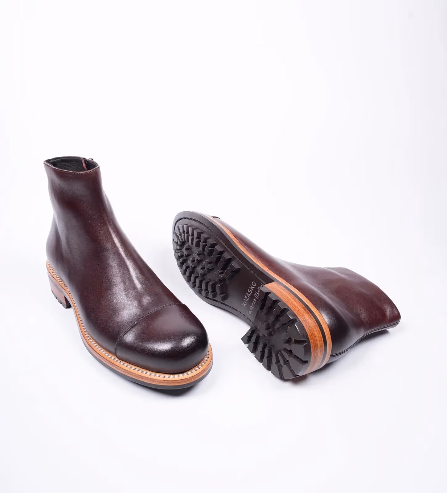The Arden Handwelted Burgundy Zipper Chelsea Boot image 2