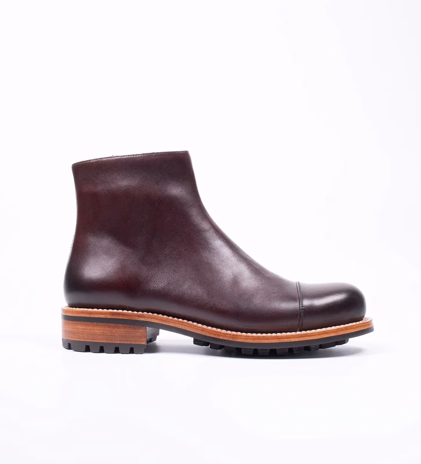 The Arden Handwelted Burgundy Zipper Chelsea Boot image 3