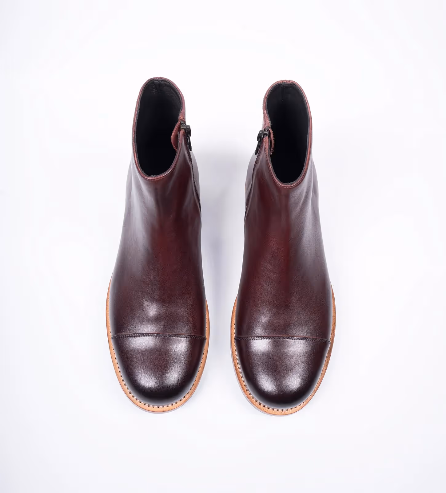 The Arden Handwelted Burgundy Zipper Chelsea Boot image 6