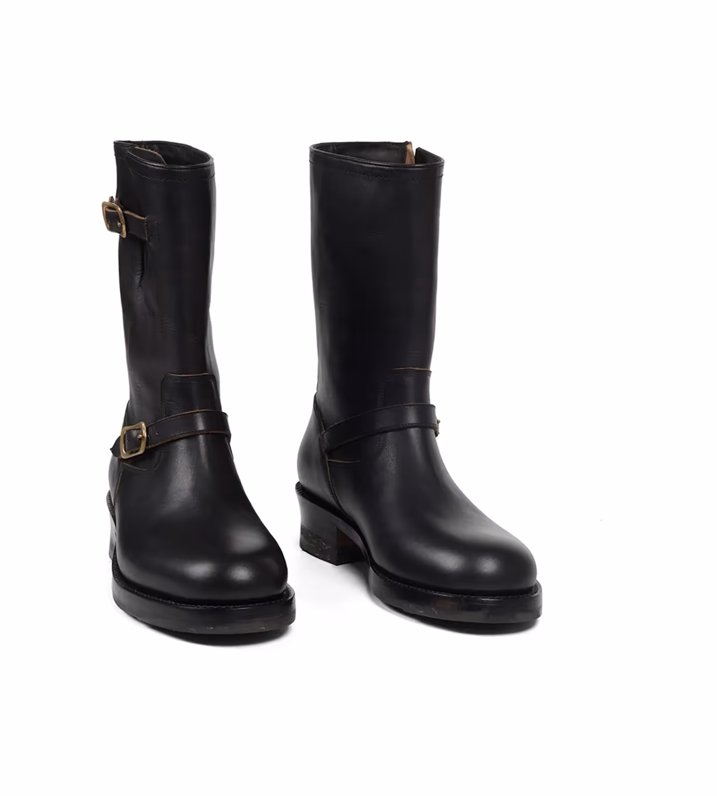 Virginia Hydro Pull Up Black Leather Engineer Boots image 1