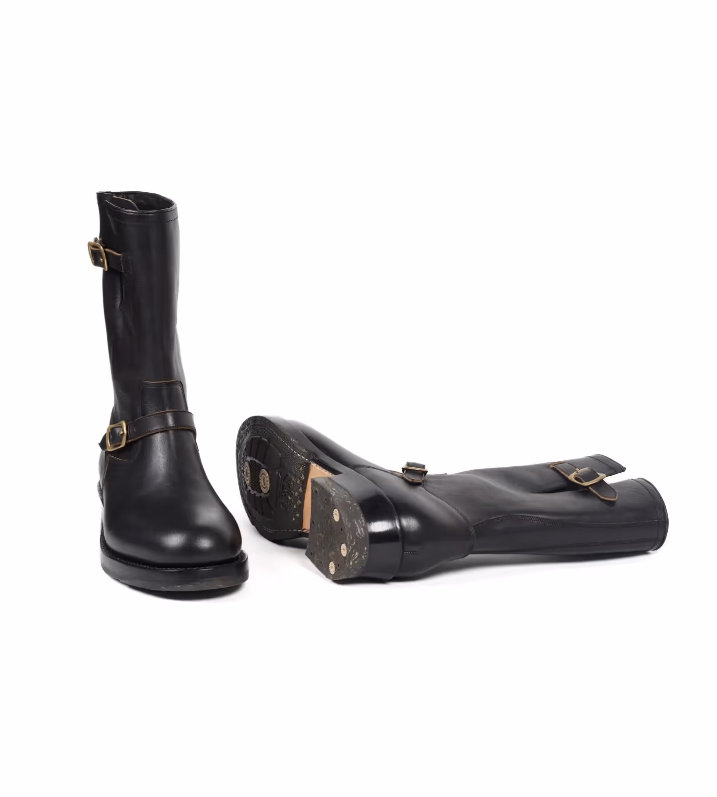 Virginia Hydro Pull Up Black Leather Engineer Boots  image 2