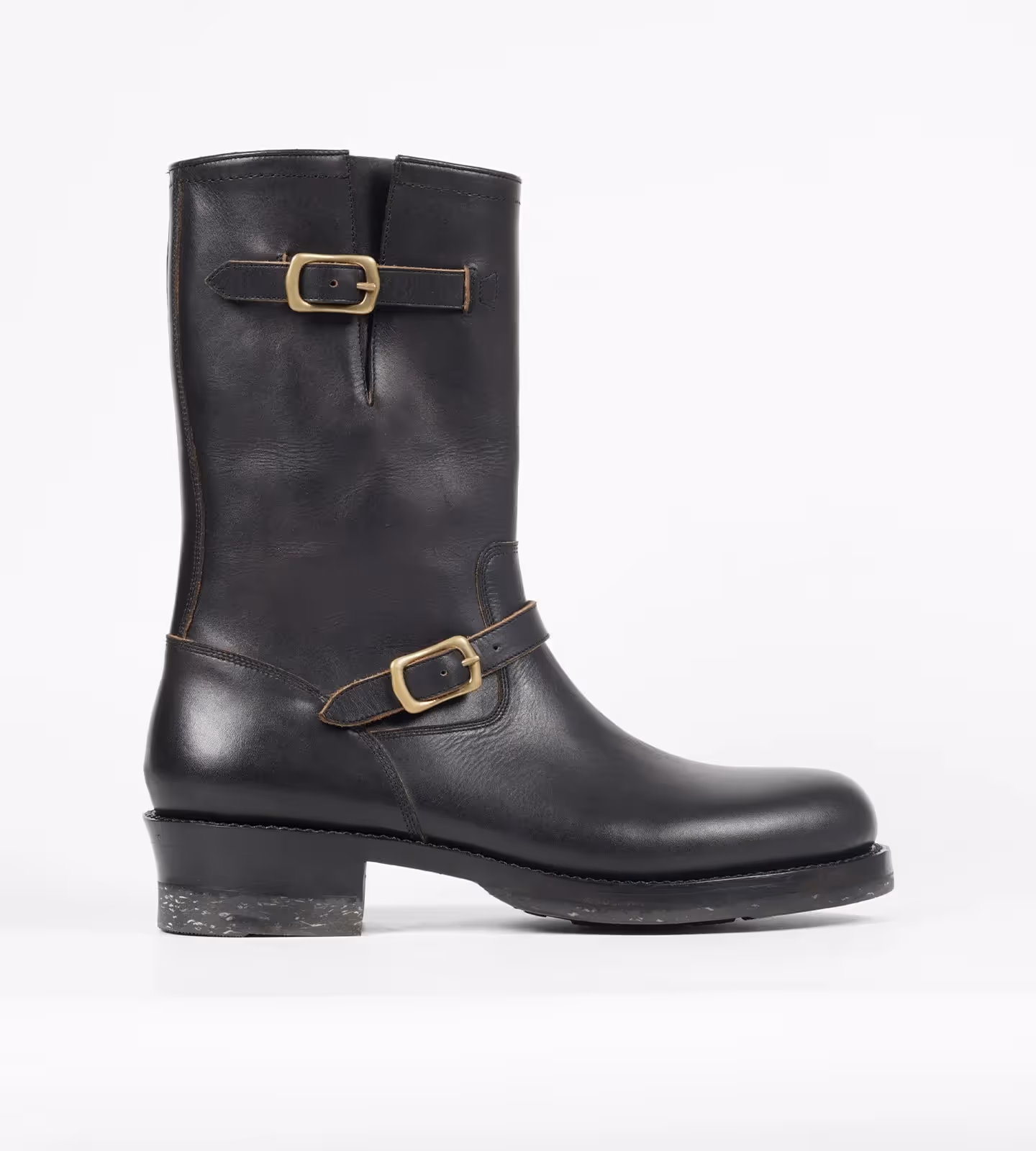 Virginia Hydro Pull Up Black Leather Engineer Boots  image 3