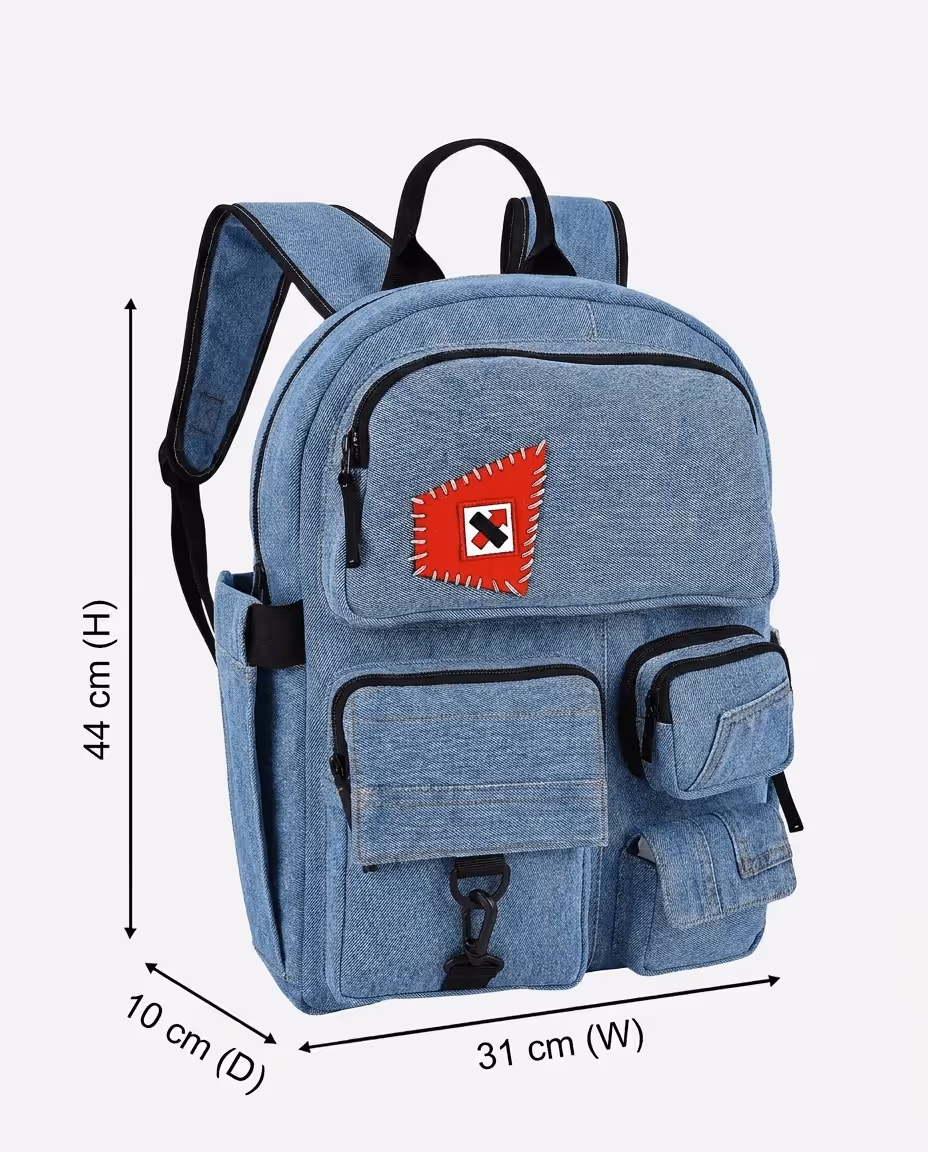Pocket Cluster Backpack Denim Strobe image 4