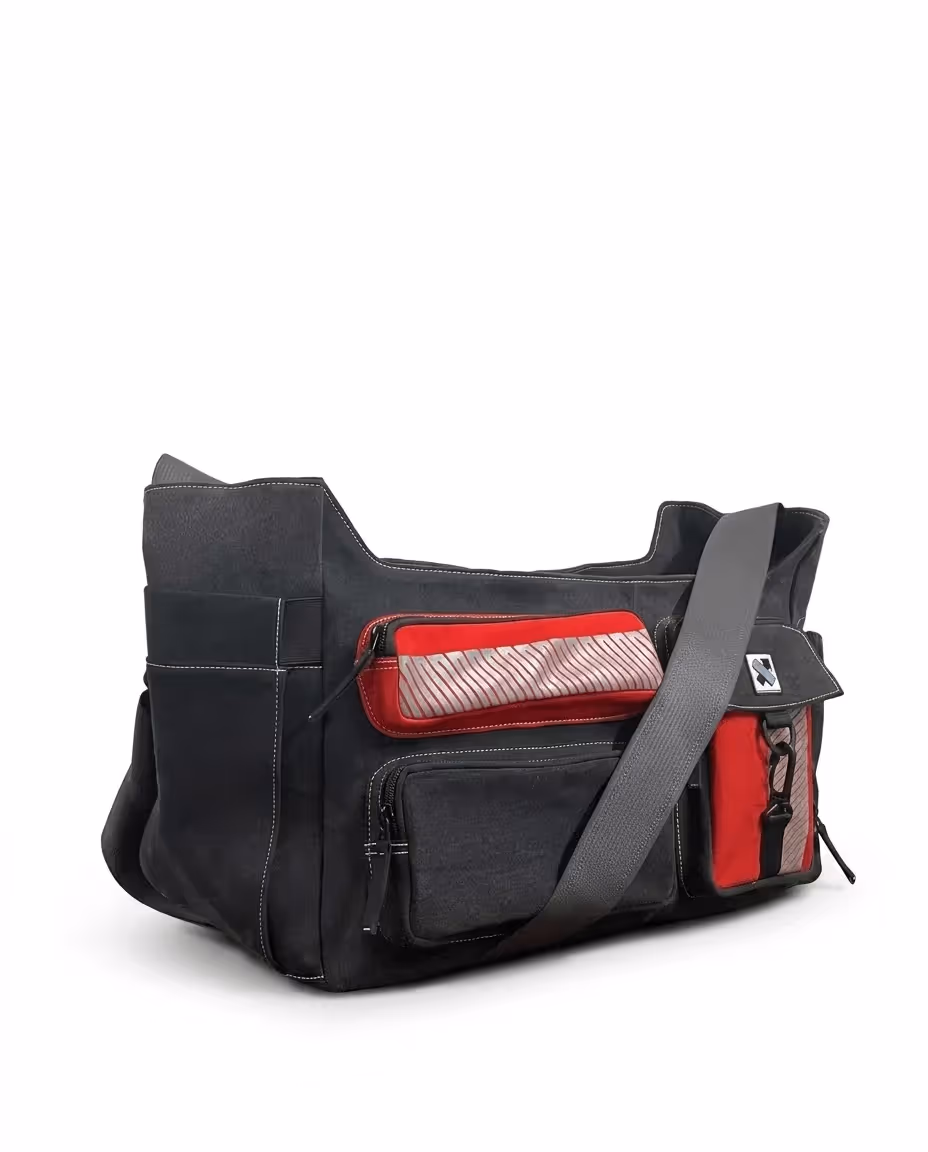 Pocket Cluster Gym Bag Denim Black  image 3
