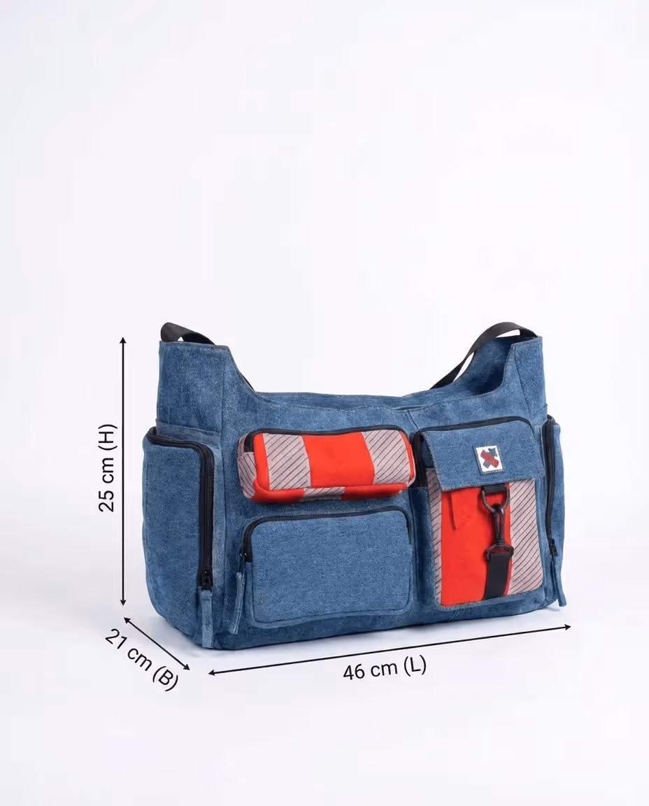 Pocket Cluster Gym Bag Denim Black  image 7