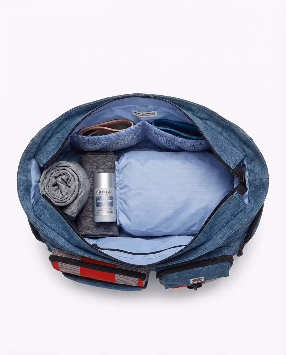 Pocket Cluster Gym Bag Denim image 4