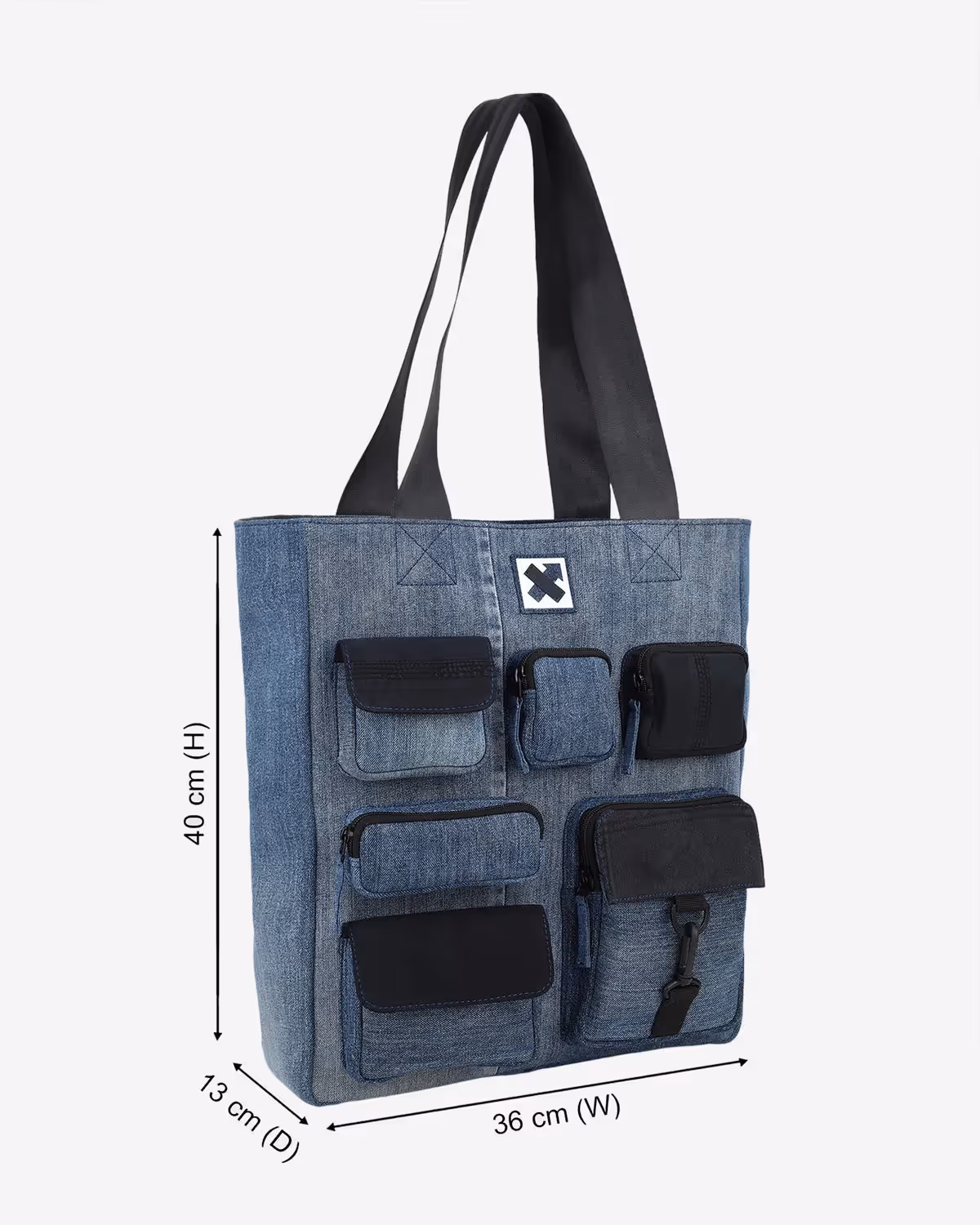 Pocket Cluster Laptop Tote Tall Denim image 3