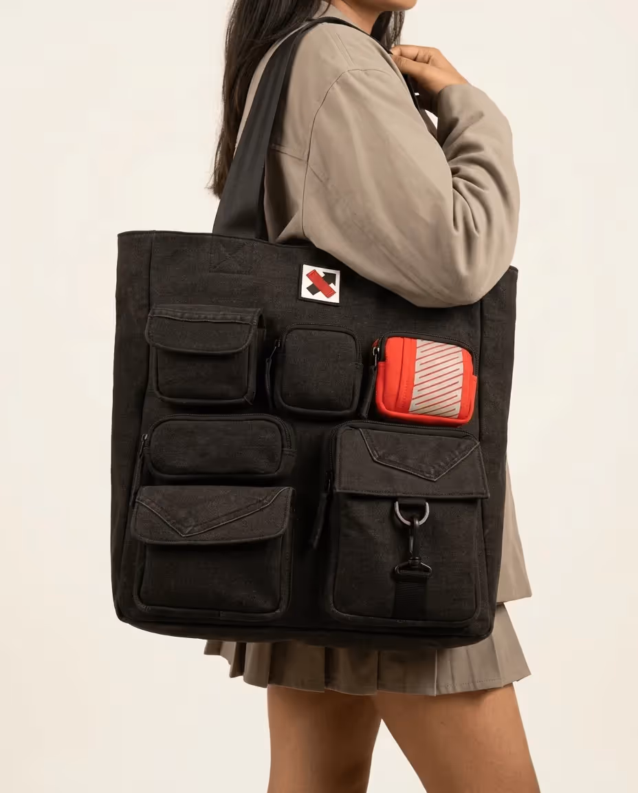 Pocket Cluster Laptop Tote Tall image 1