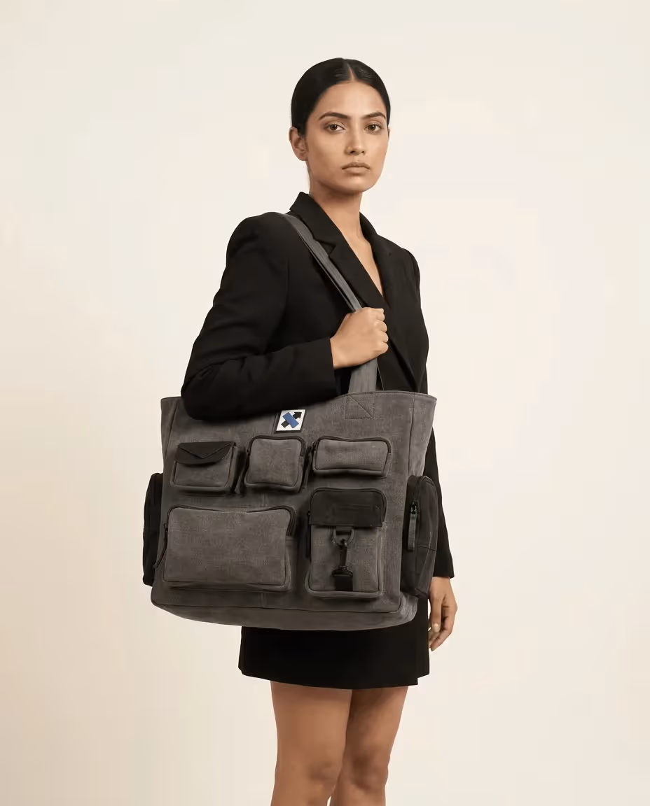 Pocket Cluster Laptop Tote Wide image 1