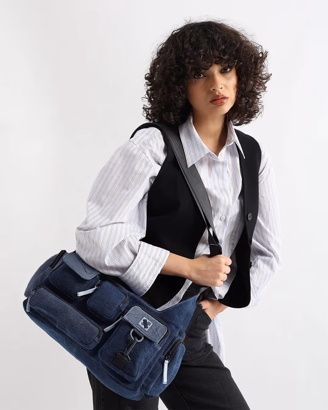 Pocket Cluster Messenger Denim  image 8