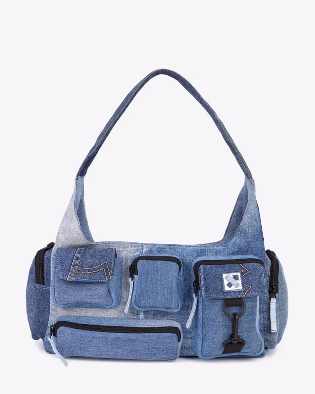 Pocket Cluster Shoulder Bag Denim image 2