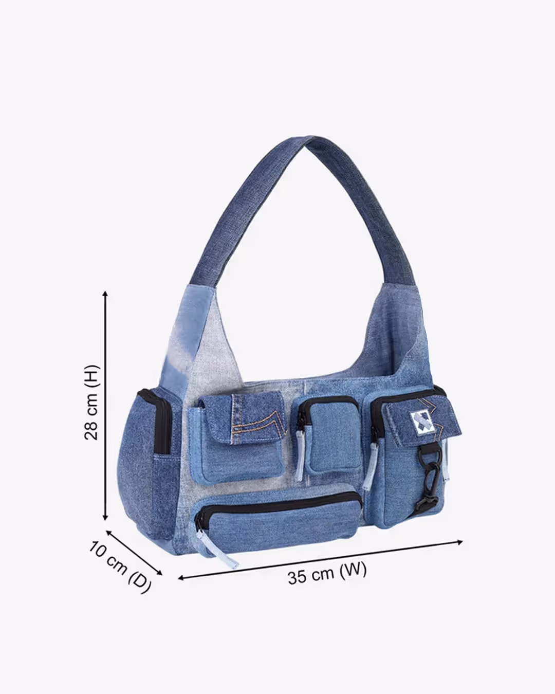 Pocket Cluster Shoulder Bag Denim image 3