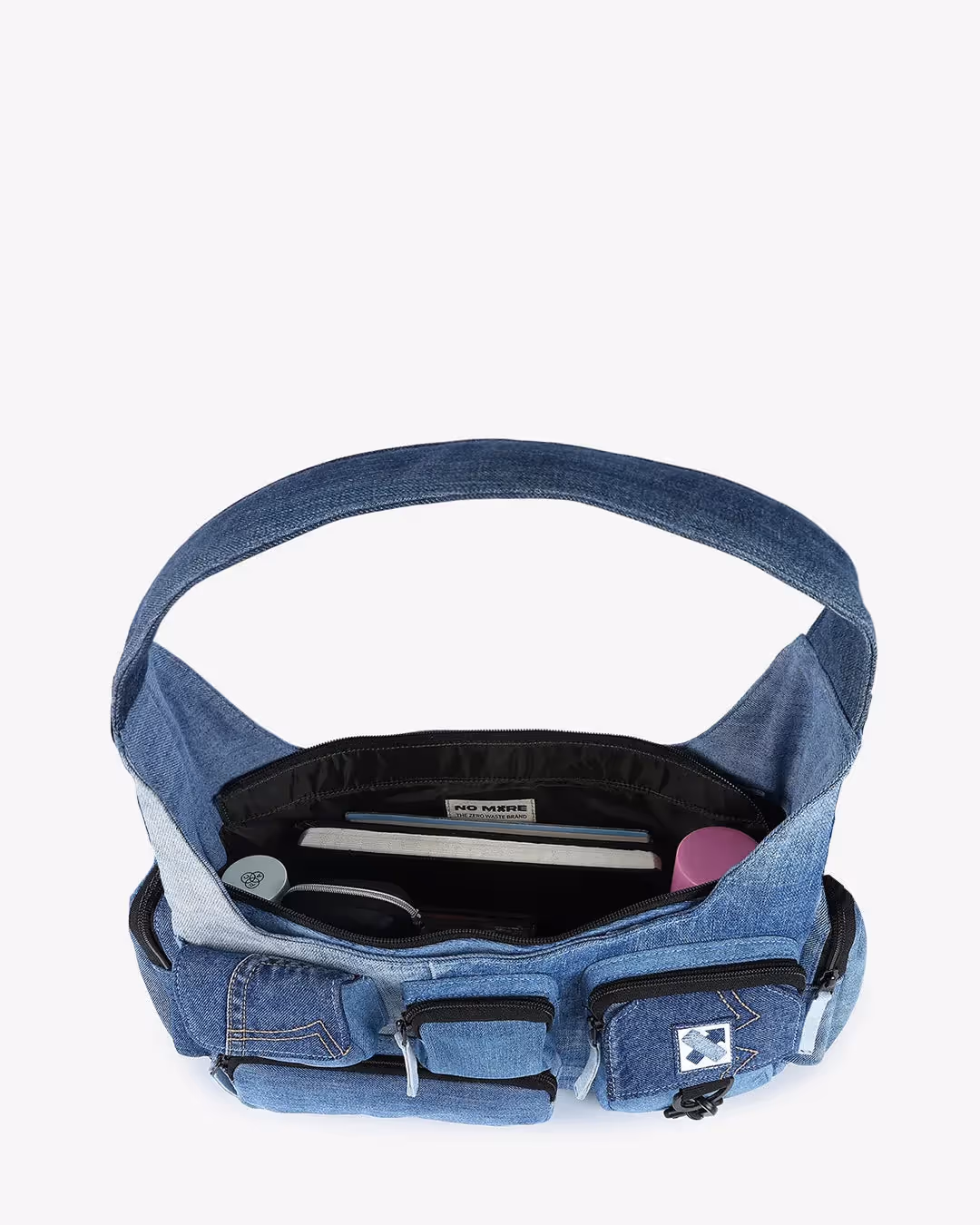 Pocket Cluster Shoulder Bag Denim image 4