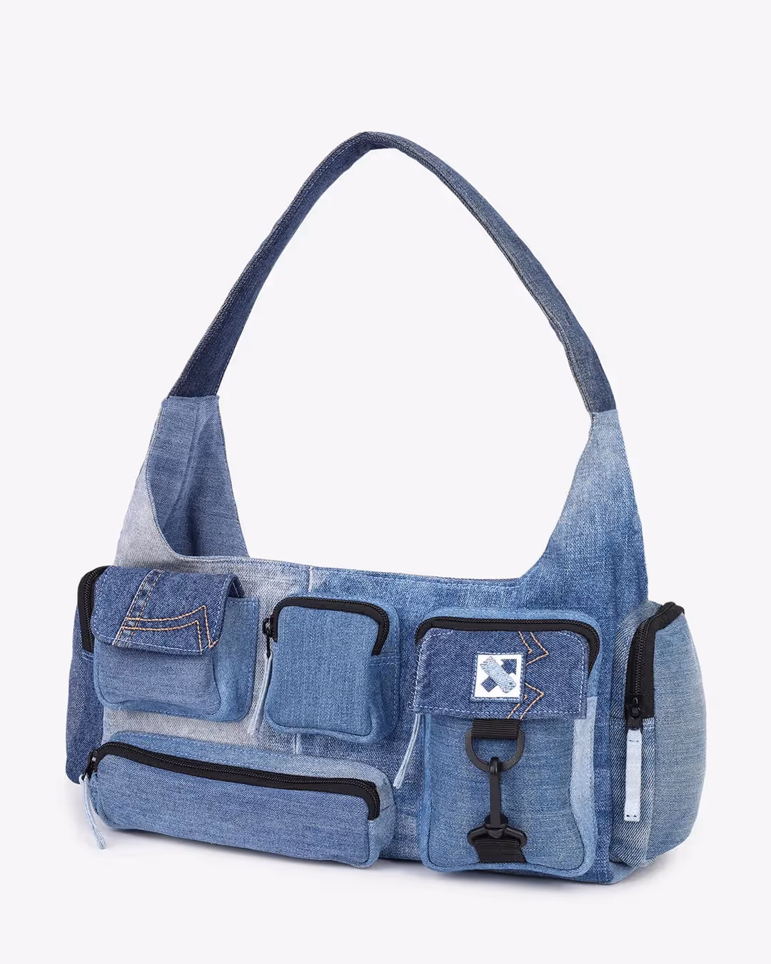 Pocket Cluster Shoulder Bag Denim image 5