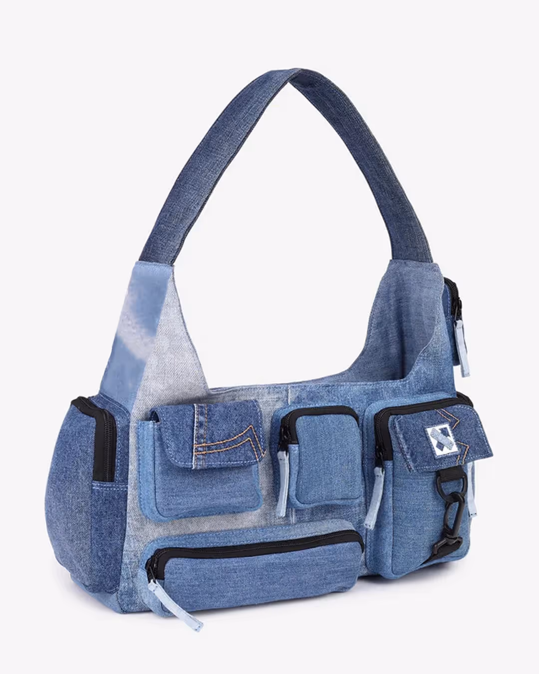 Pocket Cluster Shoulder Bag Denim image 7