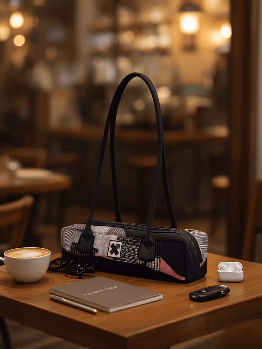 Stitched Stories East West Bag - Black image 1