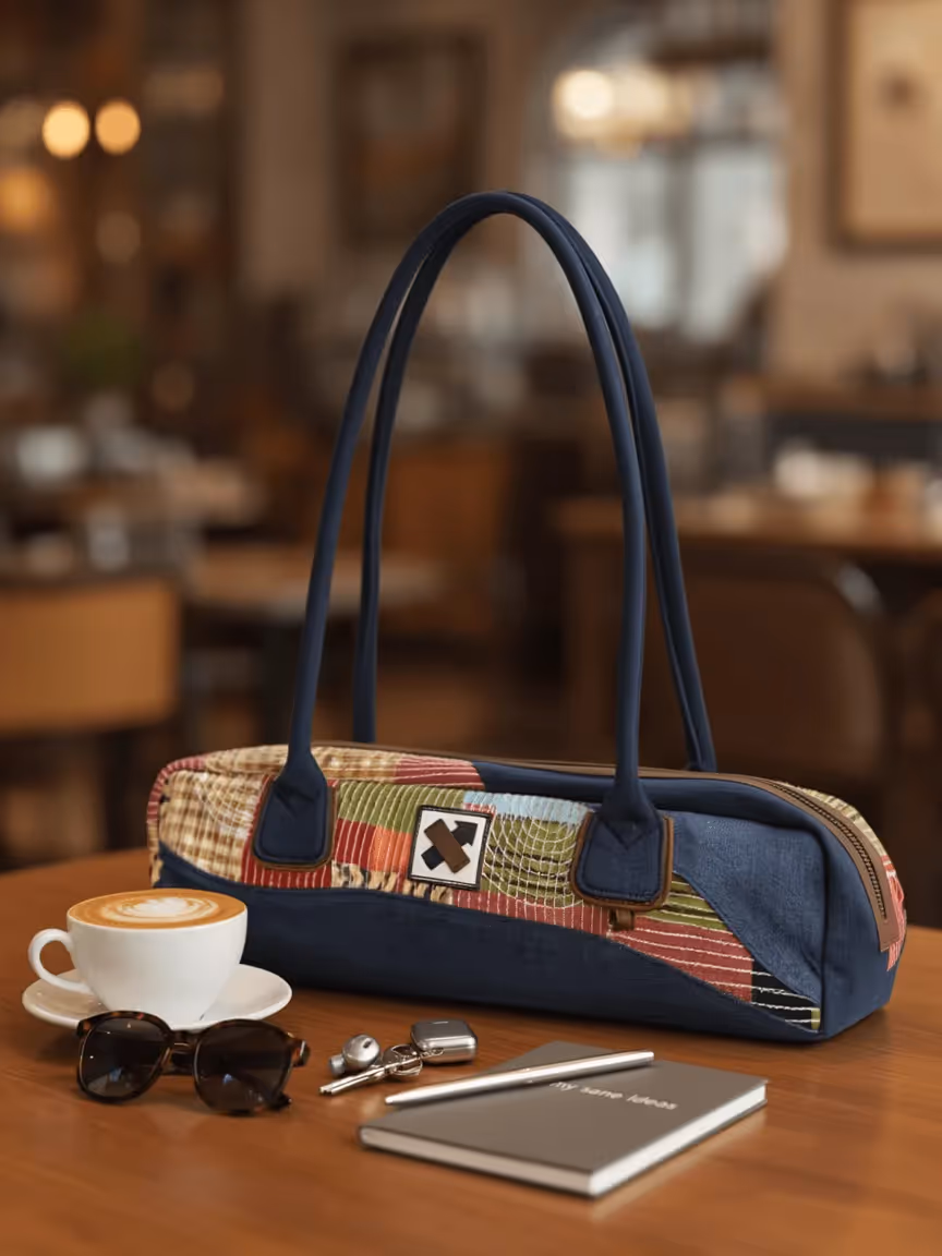 Stitched Stories East West Bag Blue image 1