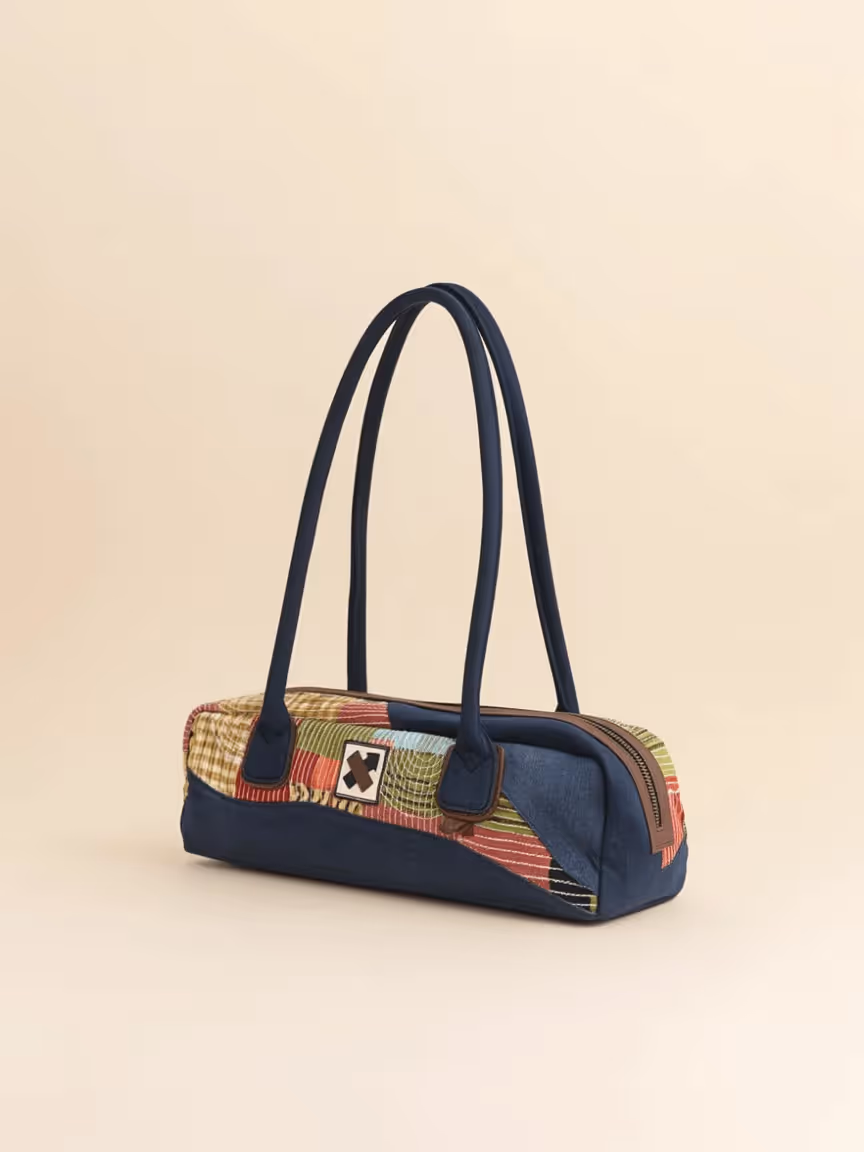 Stitched Stories East West Bag Blue image 3