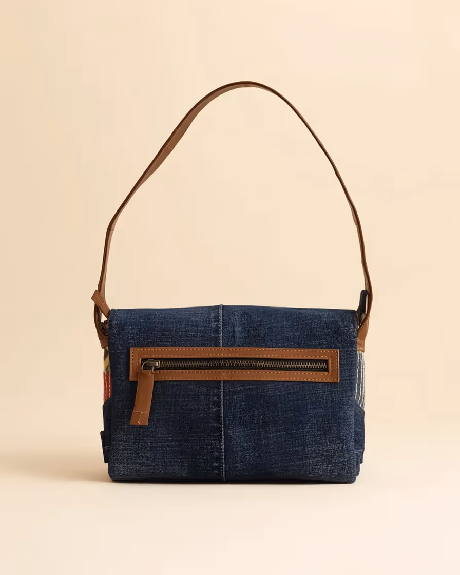 Stitched Stories Flap Shoulder Bag Blue image 5
