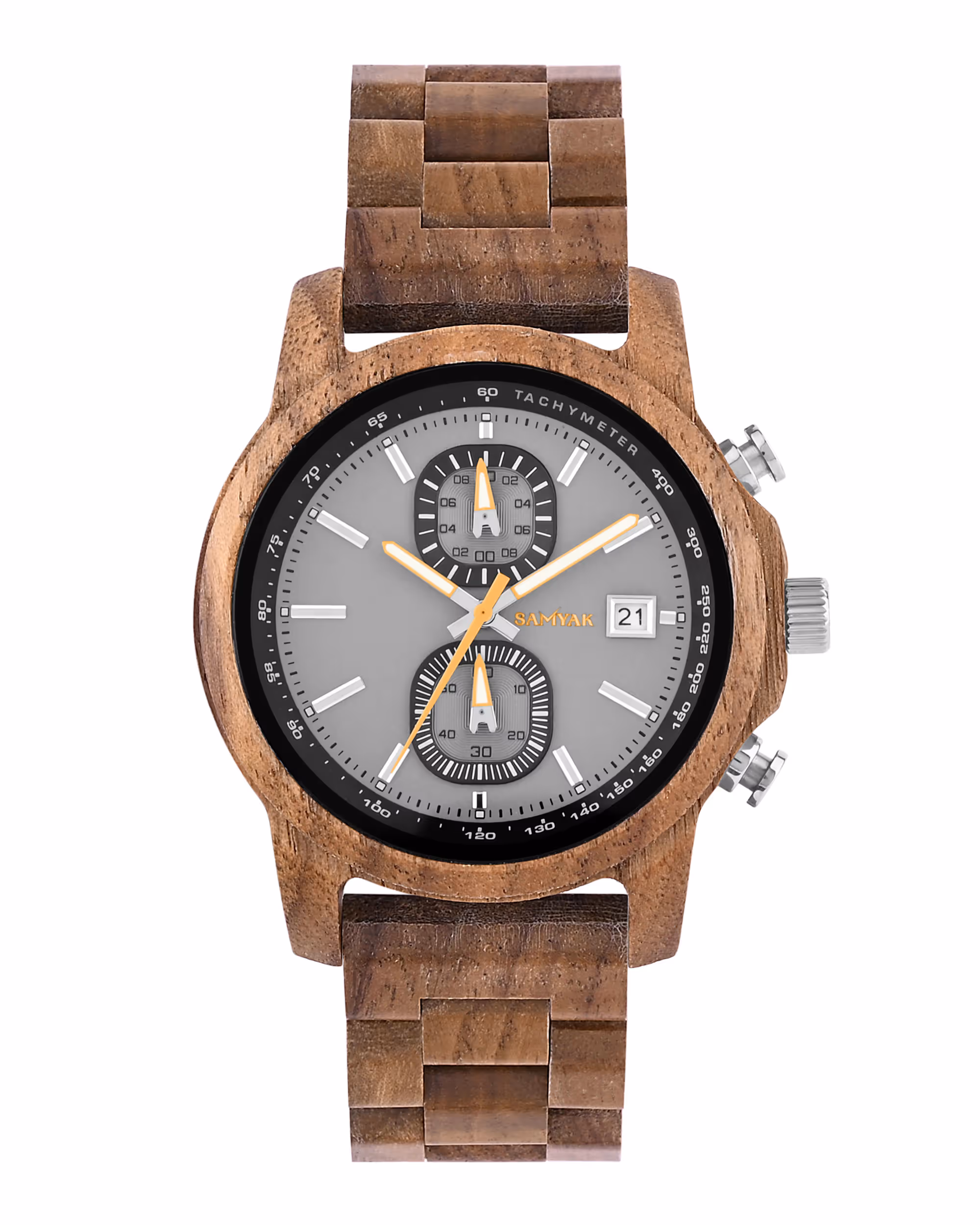 FLARE | Bold Spark - Walnut Wood & Smoky Dial Watch