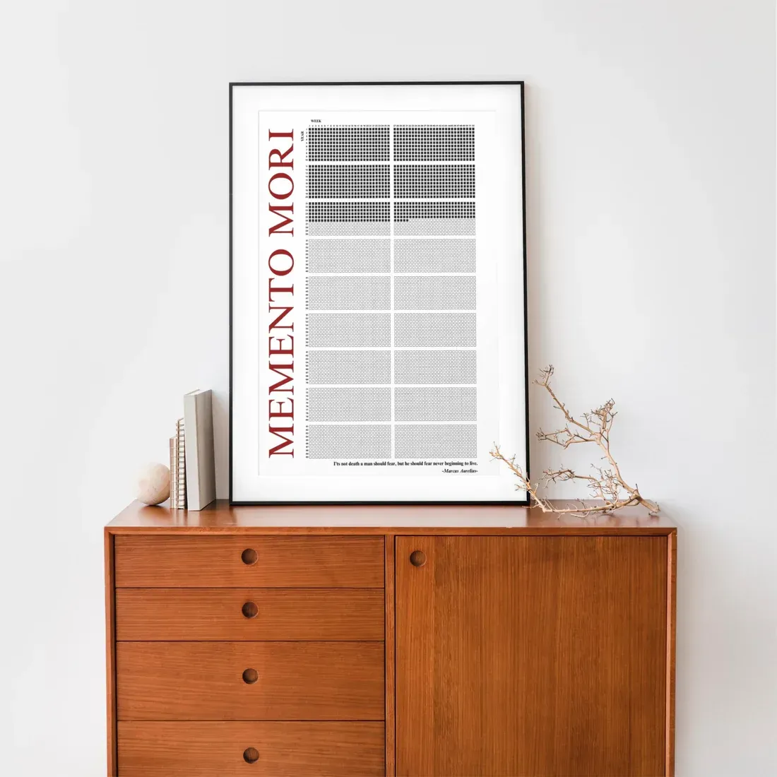 MEMENTO MORI | LIFE CALENDER - METAL FRAME - RED STYLE